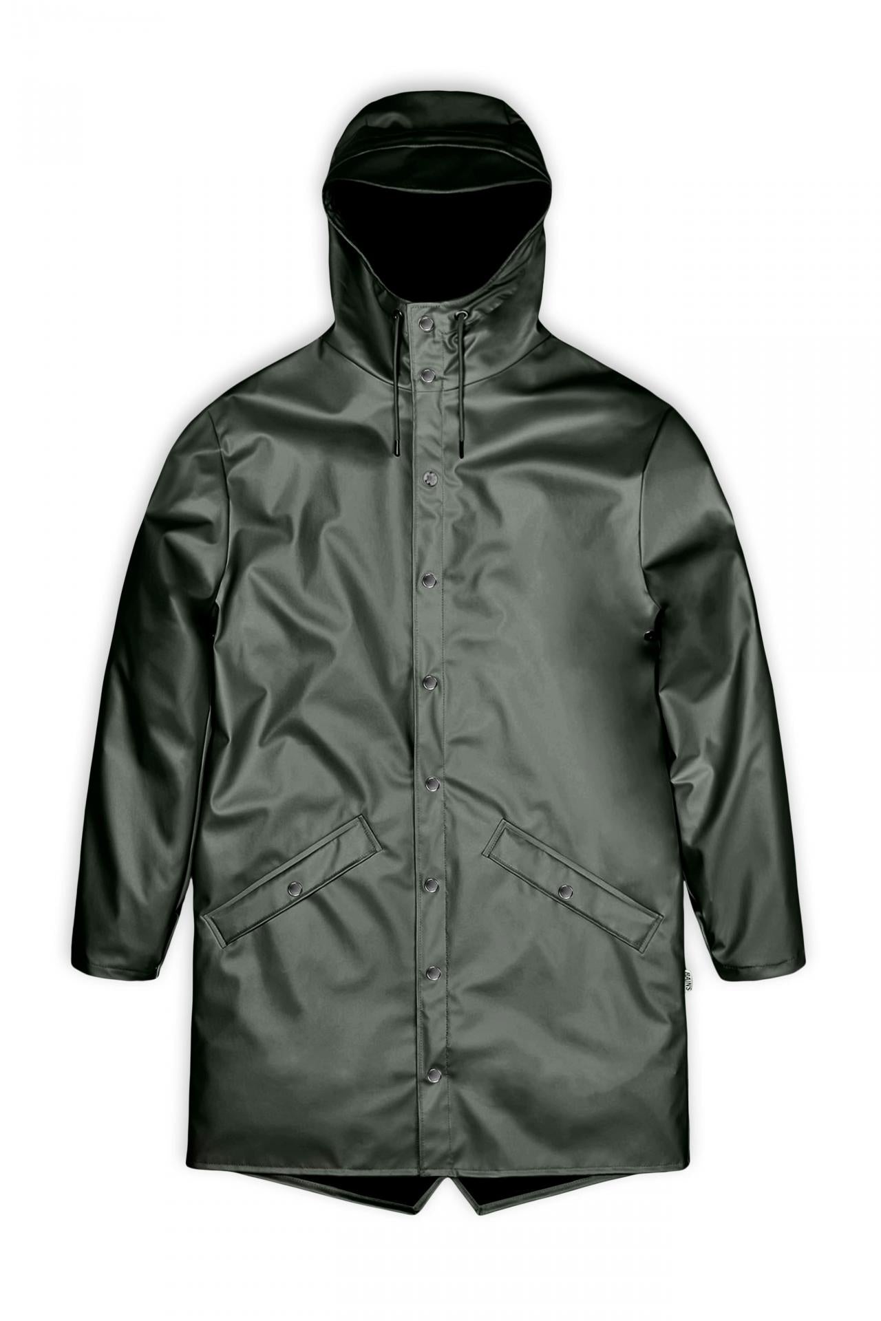 Rains Regenjacke Long Jacket Silver Pine XS