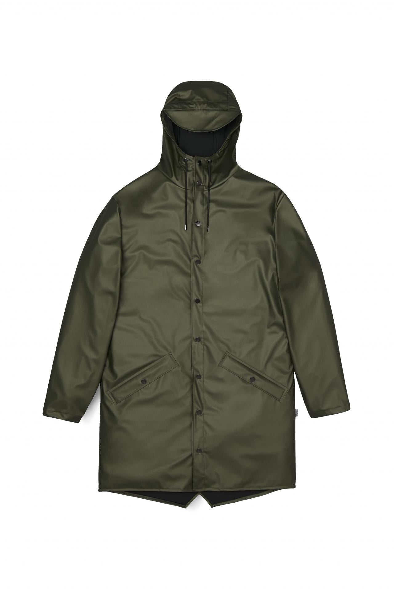 Rains Regenjacke Long Jacket Evergreen XS