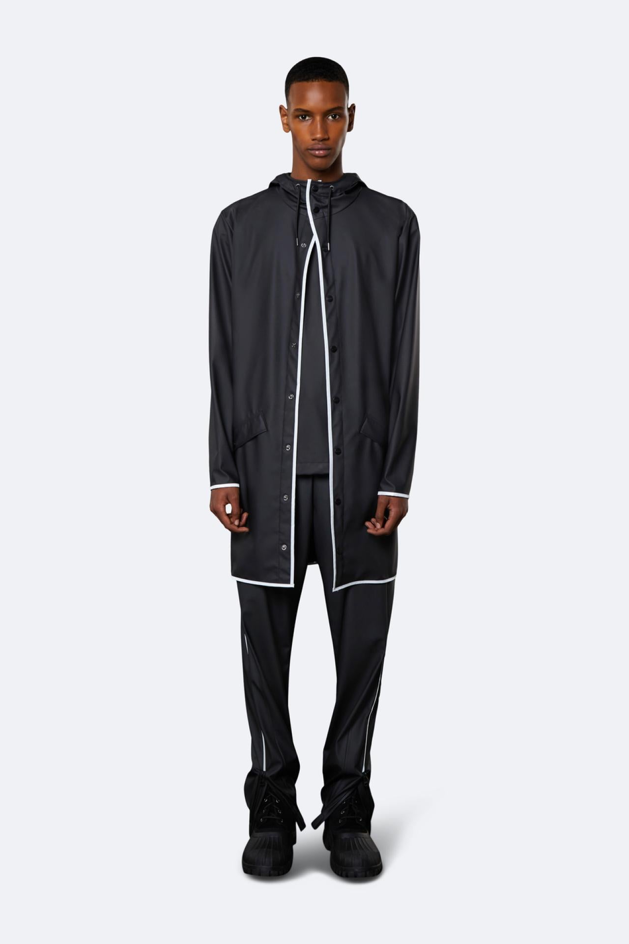 Rains Regenjacke Long Jacket 1202 XXS/XS Black Reflective
