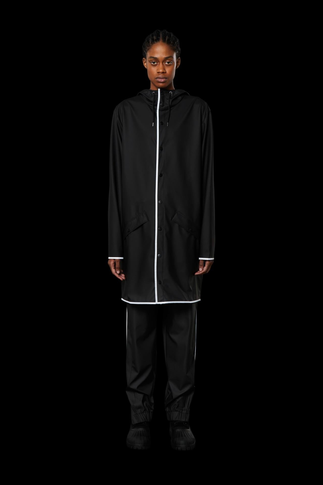 Rains Regenjacke Long Jacket 1202 XXS/XS Black Reflective