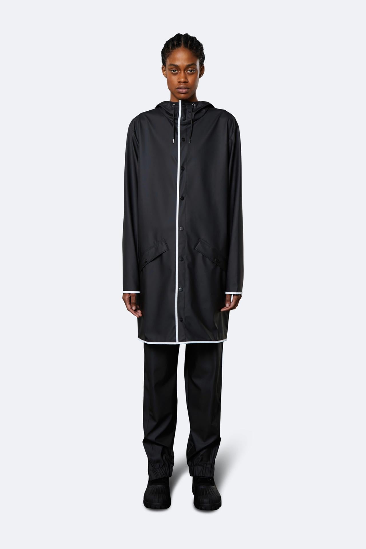 Rains Regenjacke Long Jacket 1202 XXS/XS Black Reflective