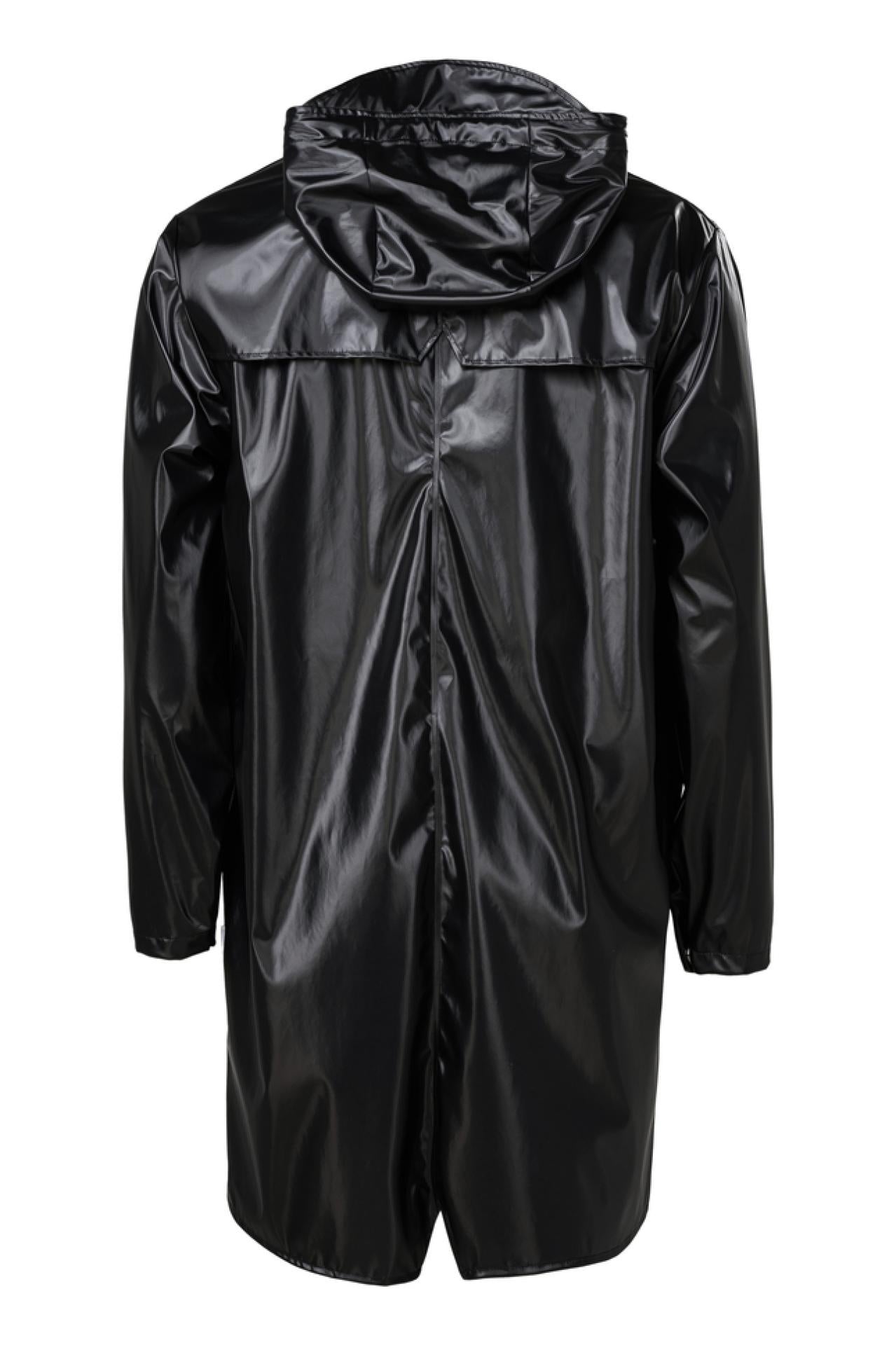 Rains Regenjacke Long Jacket 1202 Shiny Black - Größe: XS/S