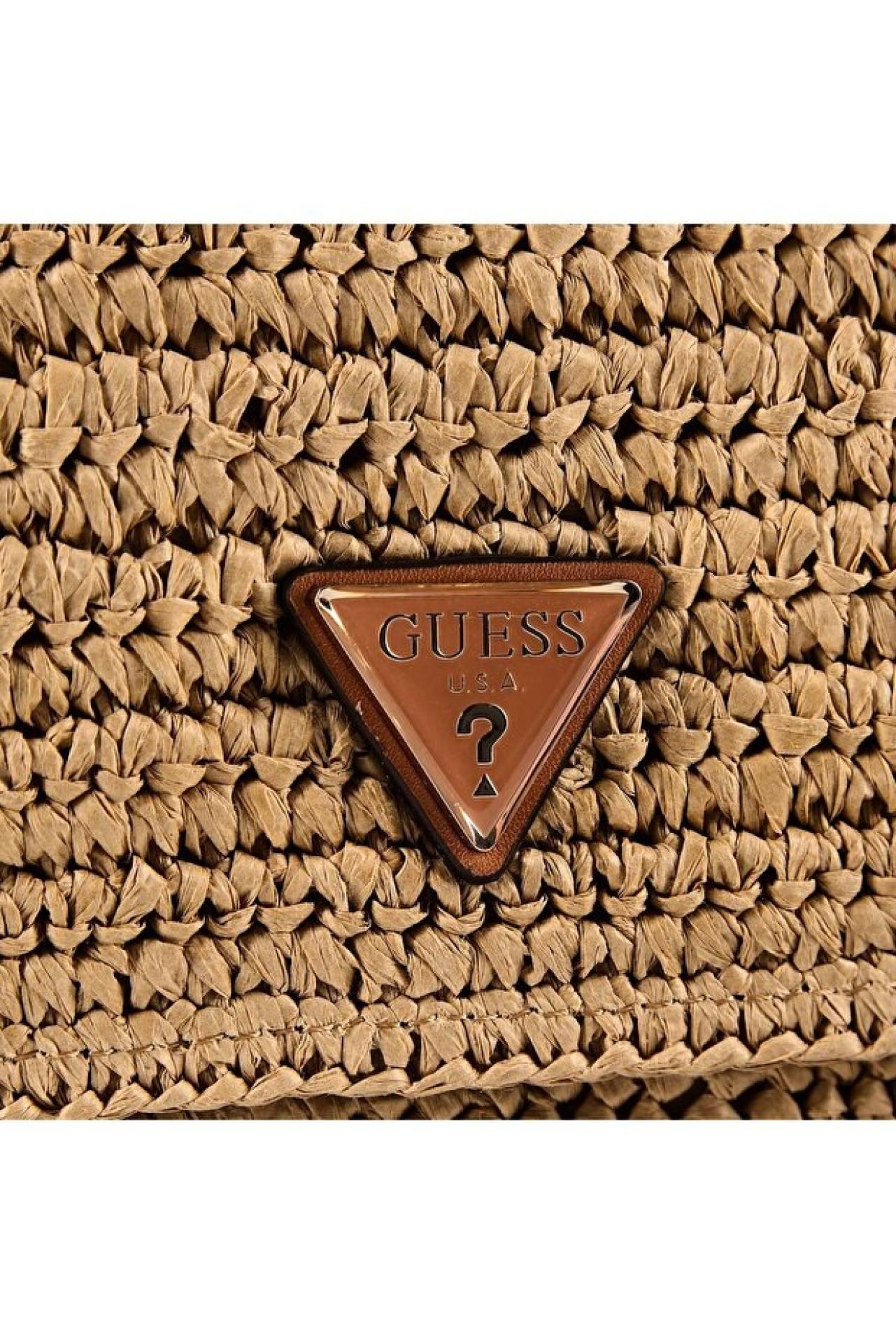 Guess OFELIA FLAP SHOULDER BAG Natural/ Cognac