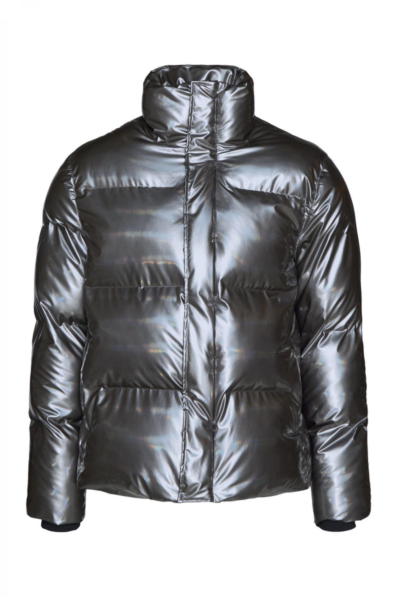 Rains Winterjacke Boxy Puffer Jacket 1522 L/XL Holographic Steel