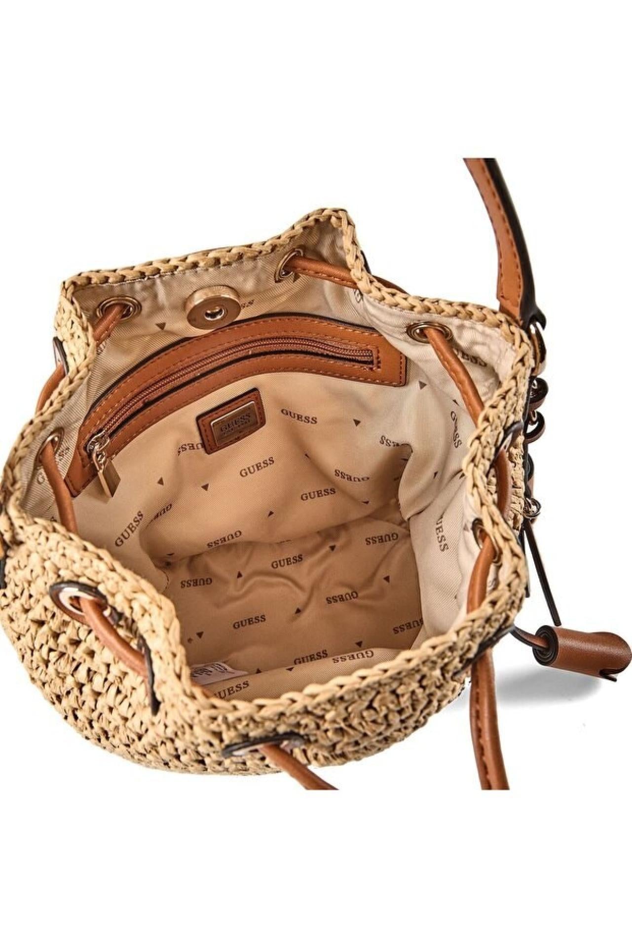 Guess OFELIA TOP HANDLE BUCKET Natural/ Cognac