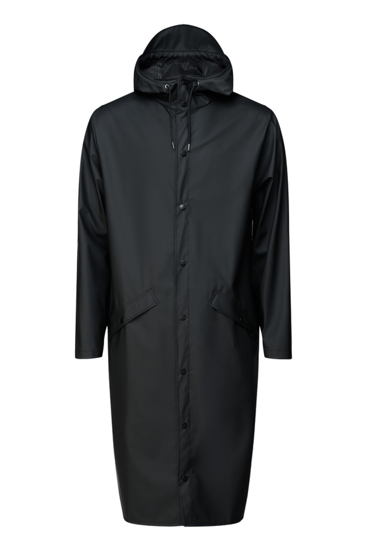 Rains Regenjacke Longer Jacket 1836 Black - Größe: XS/S