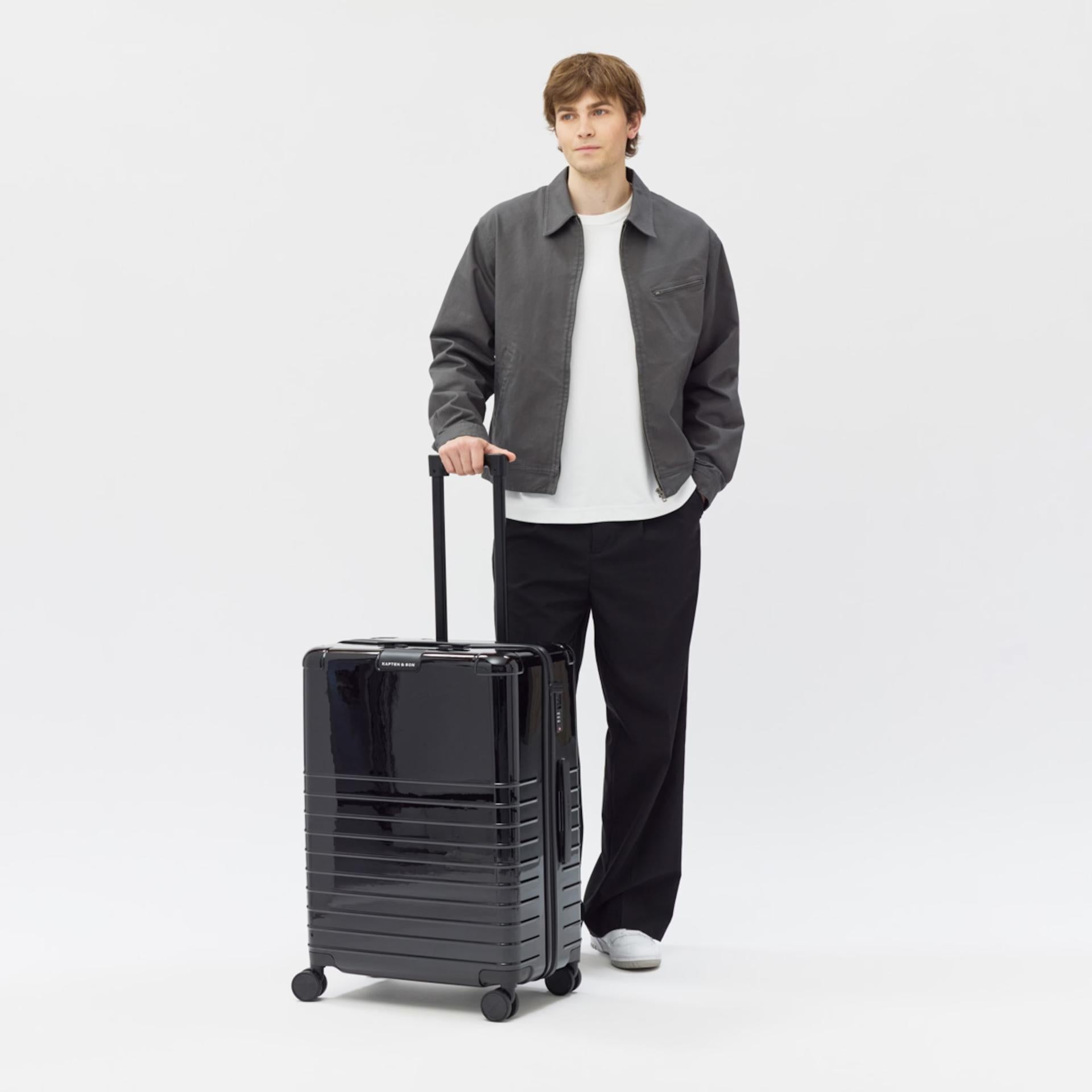 Kapten & Son Hartschalen Koffer Polycarbonat Heathrow Essential Check In All Black
