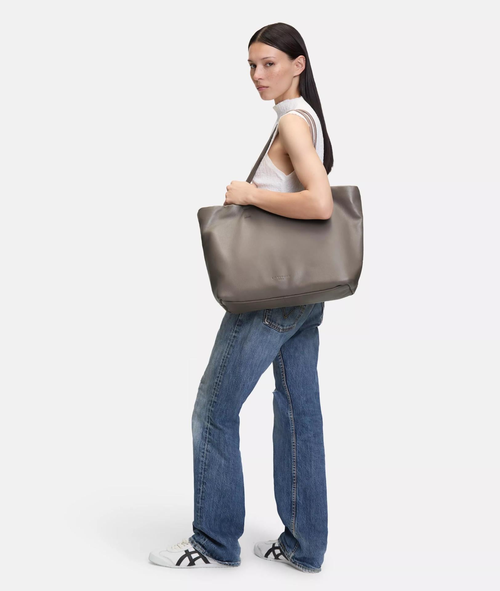 Liebeskind Hera Shopper L Schafsleder Stein Grau