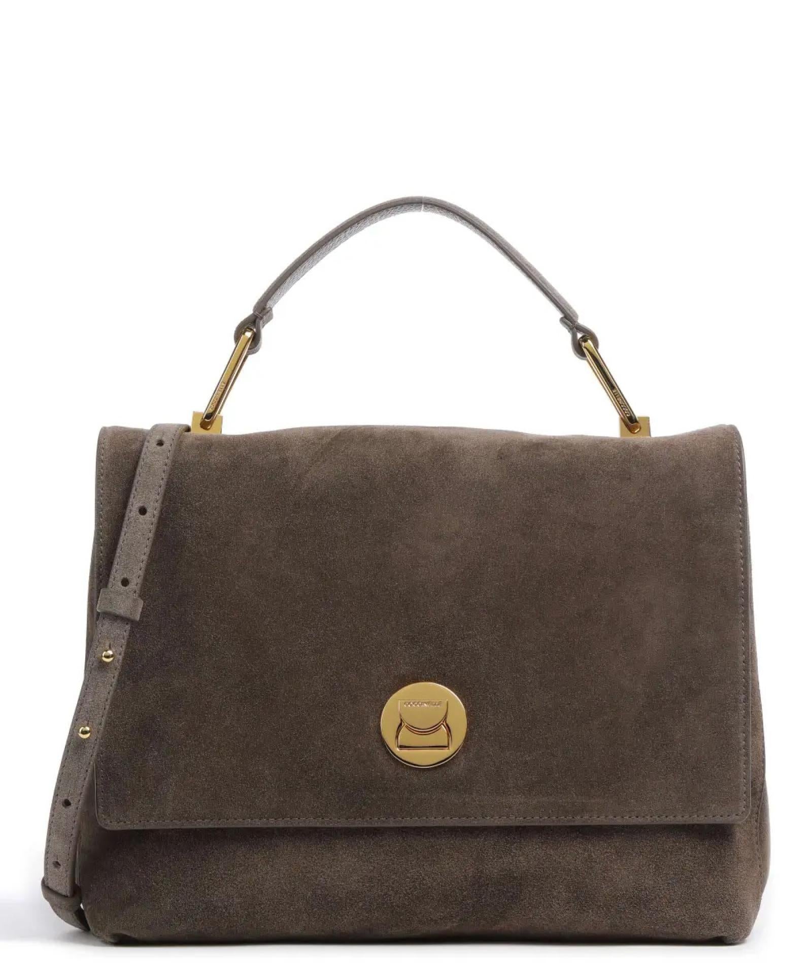 Coccinelle HANDBAG SUEDE LEATHER/LGRAINED LEAT. / COFFEE/COFFEE