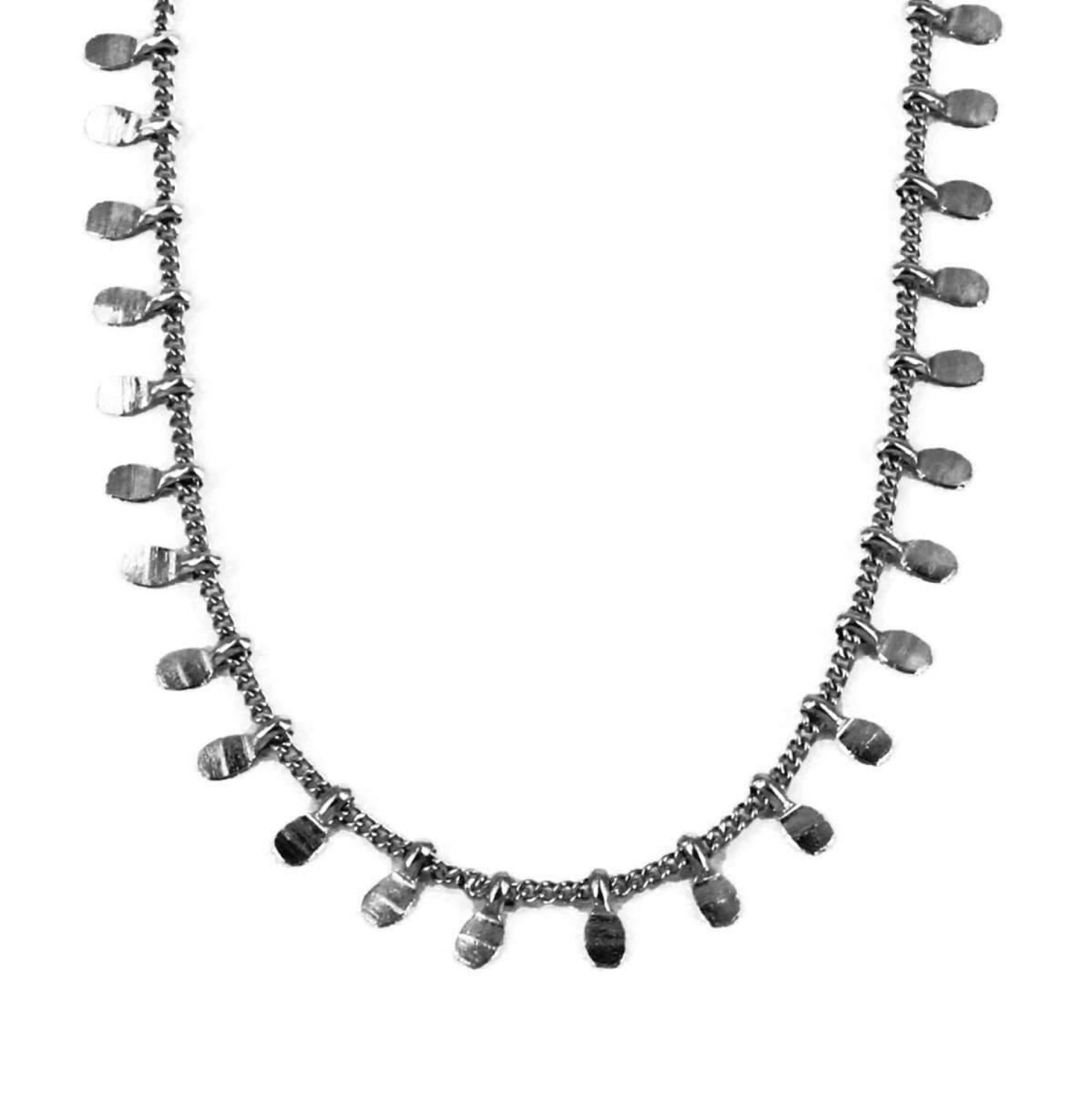 ZAG Bijoux Halskette Plättchen Grau 38cm+5