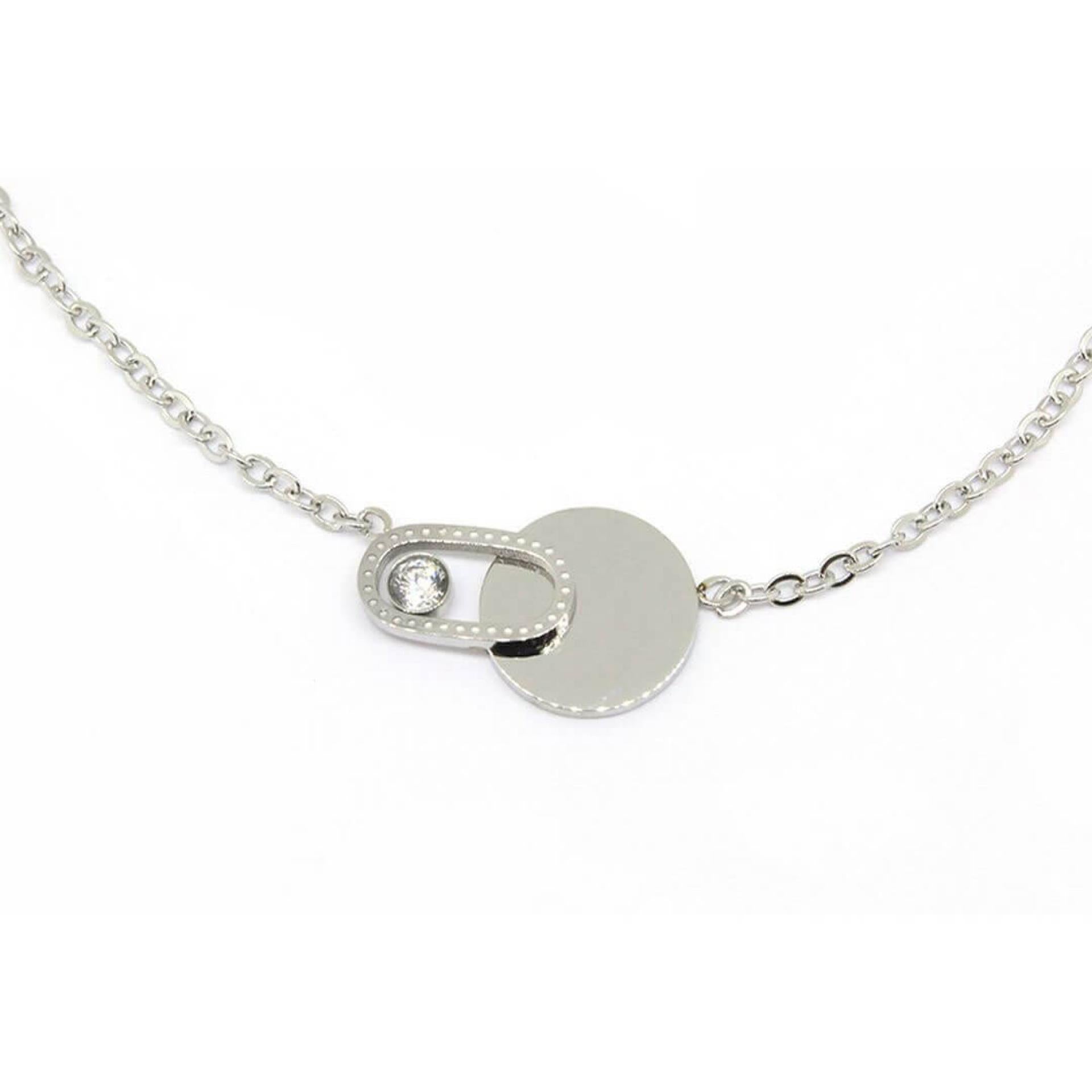 COLLIER COURT ACIER UNI 38CM+5