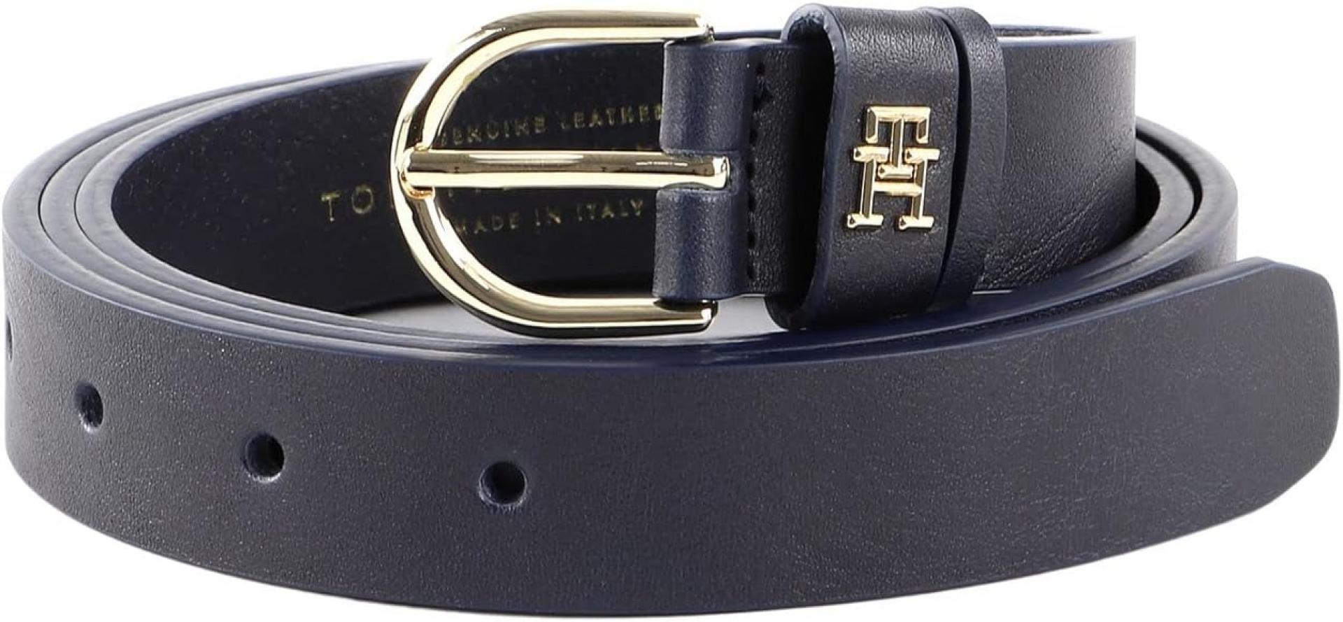 Tommy Hilfiger Ledergürtel Timeless mit Monogramm 2.5 cm silber, Black Gr. 90
