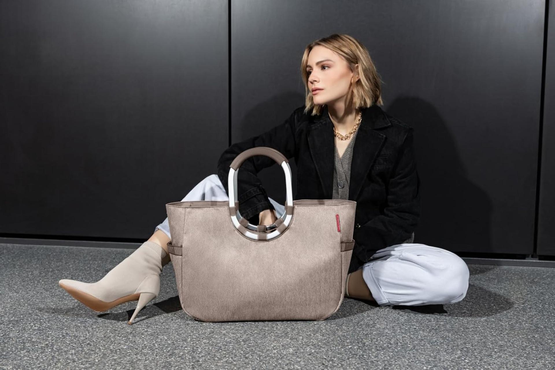 Reisenthel Einkaufskorb loopshopper L Kunstfaser herringbone mokka (OR6054)