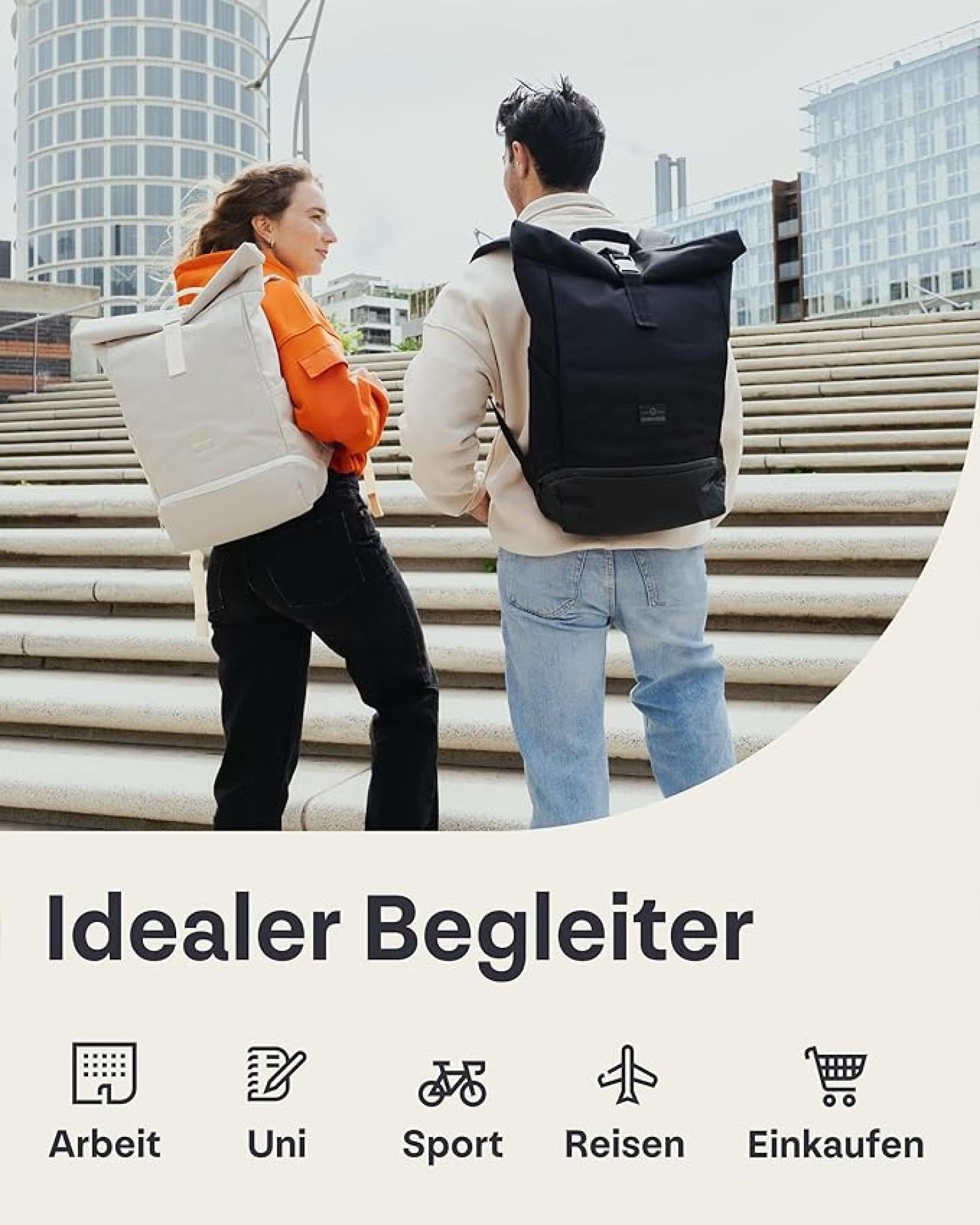 Jonny Urban Rolltop Rucksack "Allen Large" desert grey