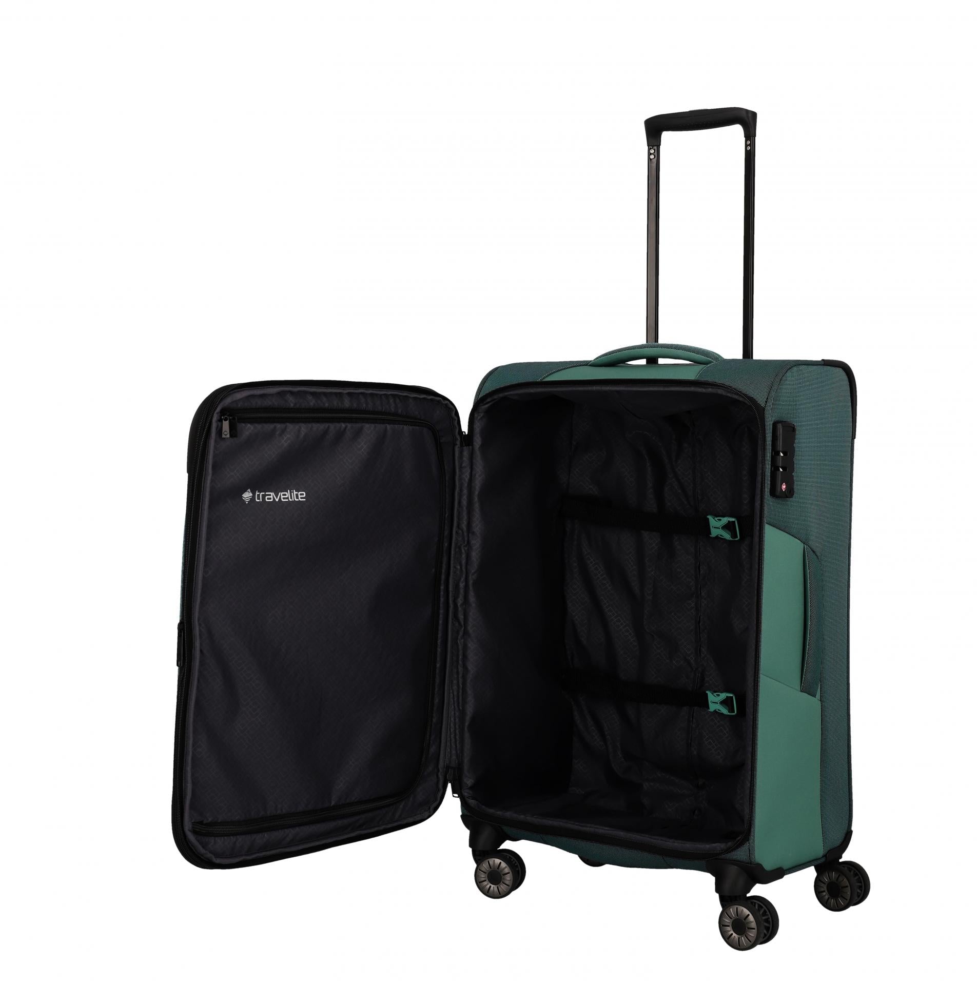 Travelite VIIA M 67cm Weicher Trolley Koffer, Eukalyptus