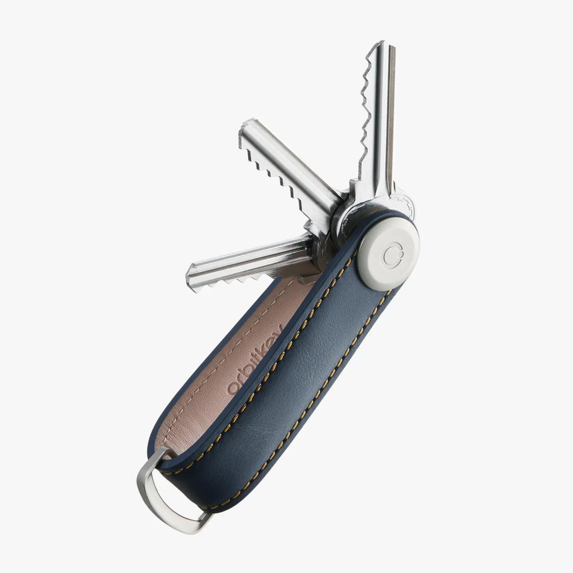 Orbitkey Key Organiser 2.0 Leder Schlüsselbund Navy/Tan