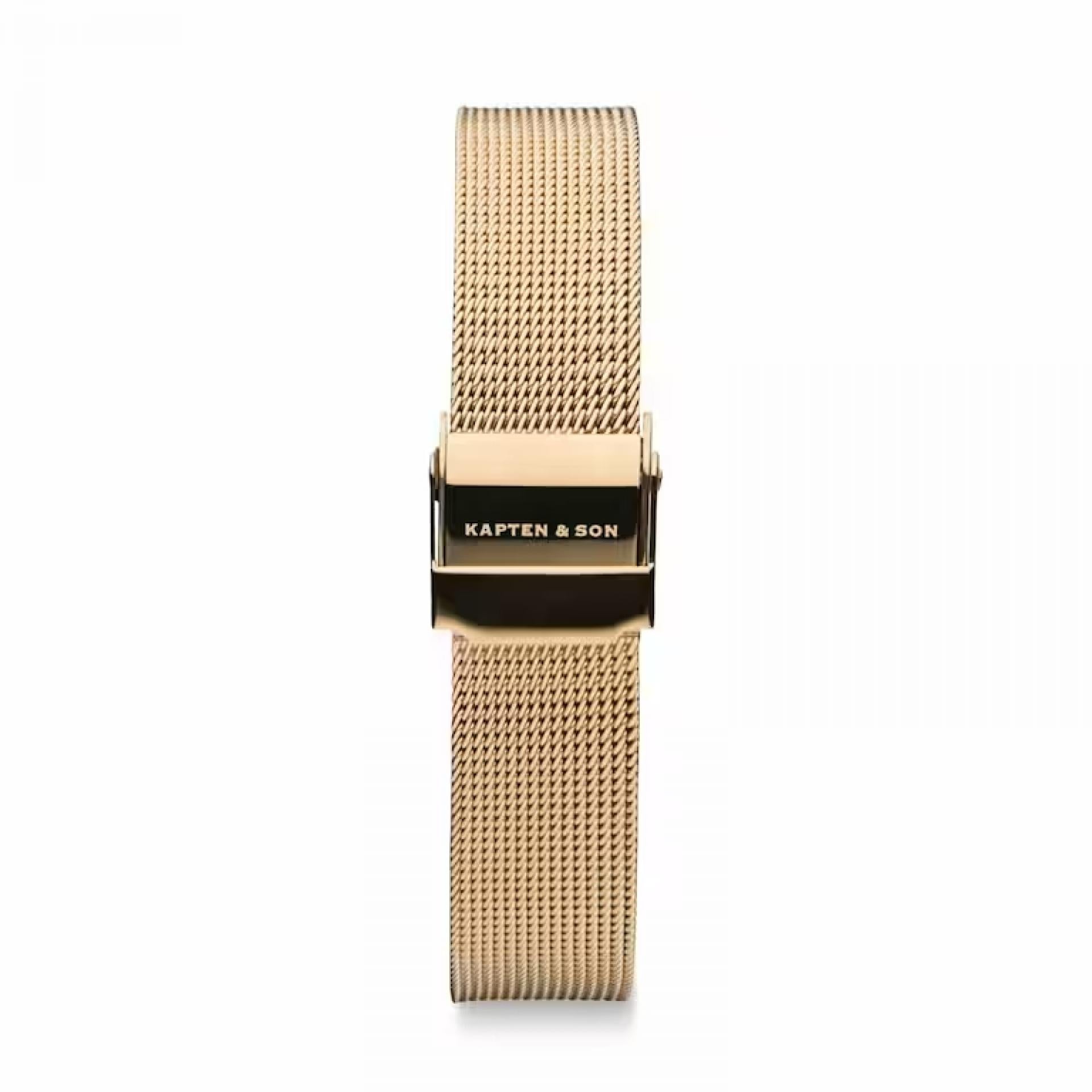 Kapten & Son Uhrenstrap Mesh Strap Chrono Gold