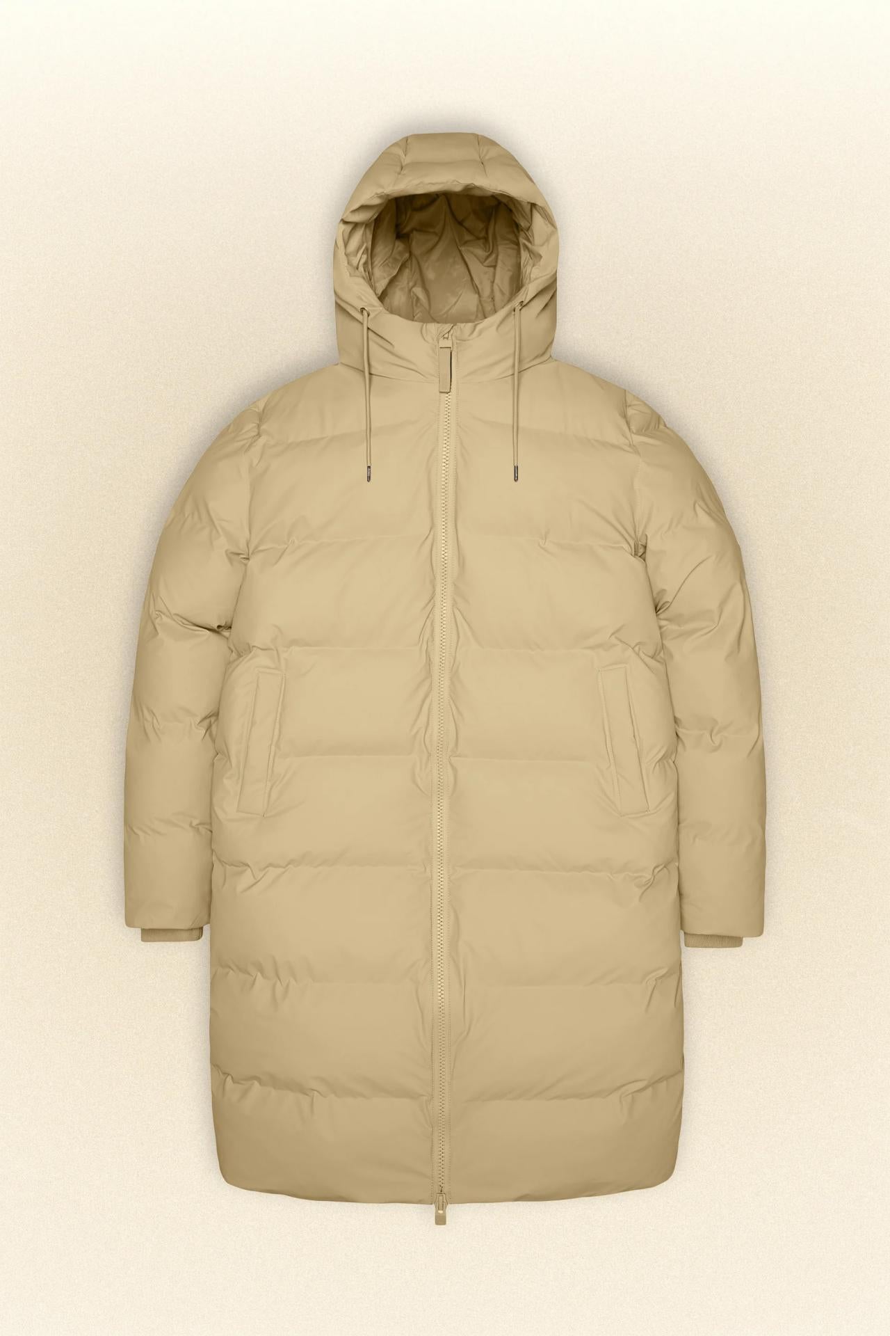 Rains Alta Long Puffer Jacket - Farbe: Sand - Variante: XS
