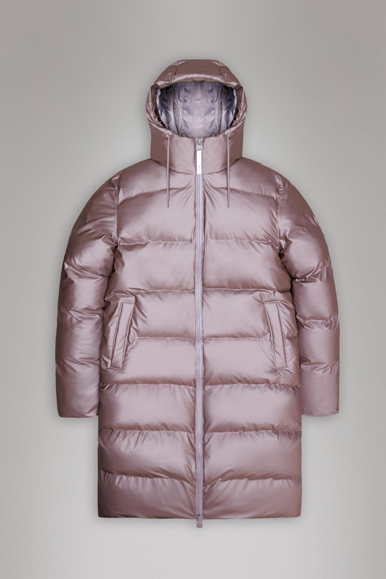 Rains Alta Long Puffer Winterjacke - Farbe: Muse - Variante: S