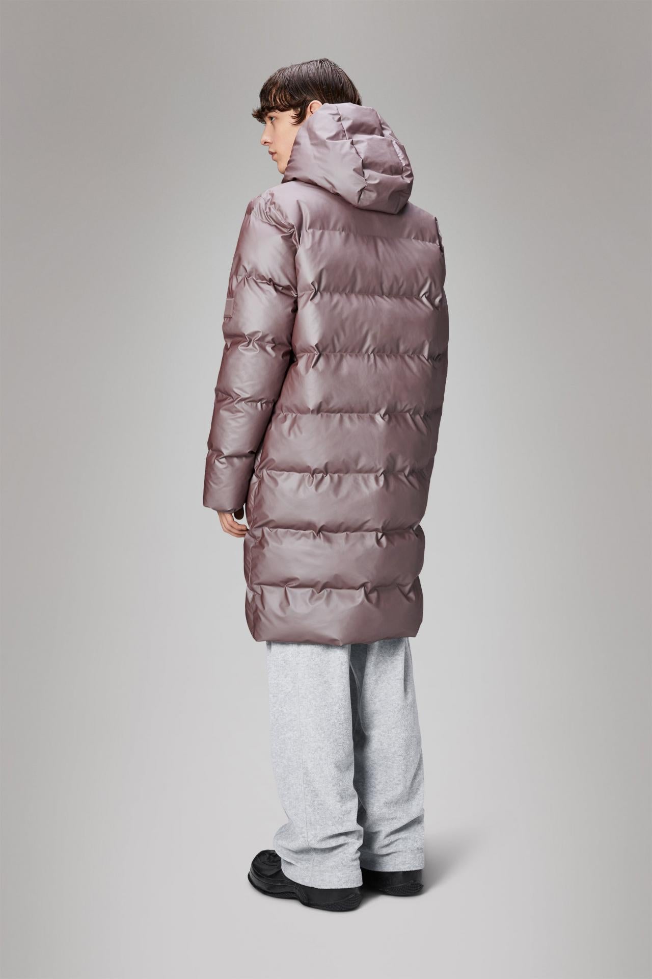 Rains Alta Long Puffer Winterjacke - Farbe: Muse - Variante: S
