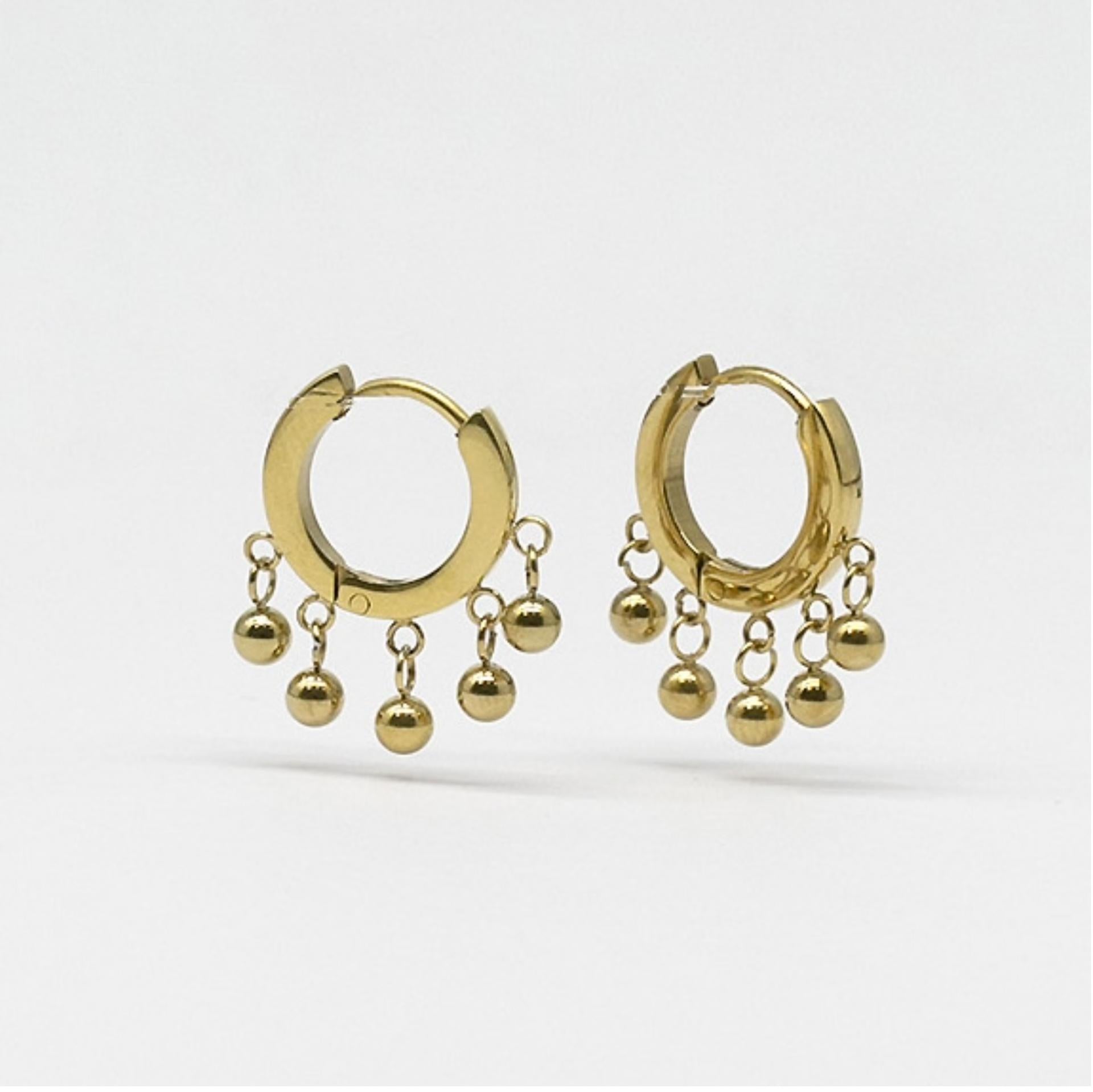 BOUCLES D OREILLES-EARRING - DORE UNI - dore uni