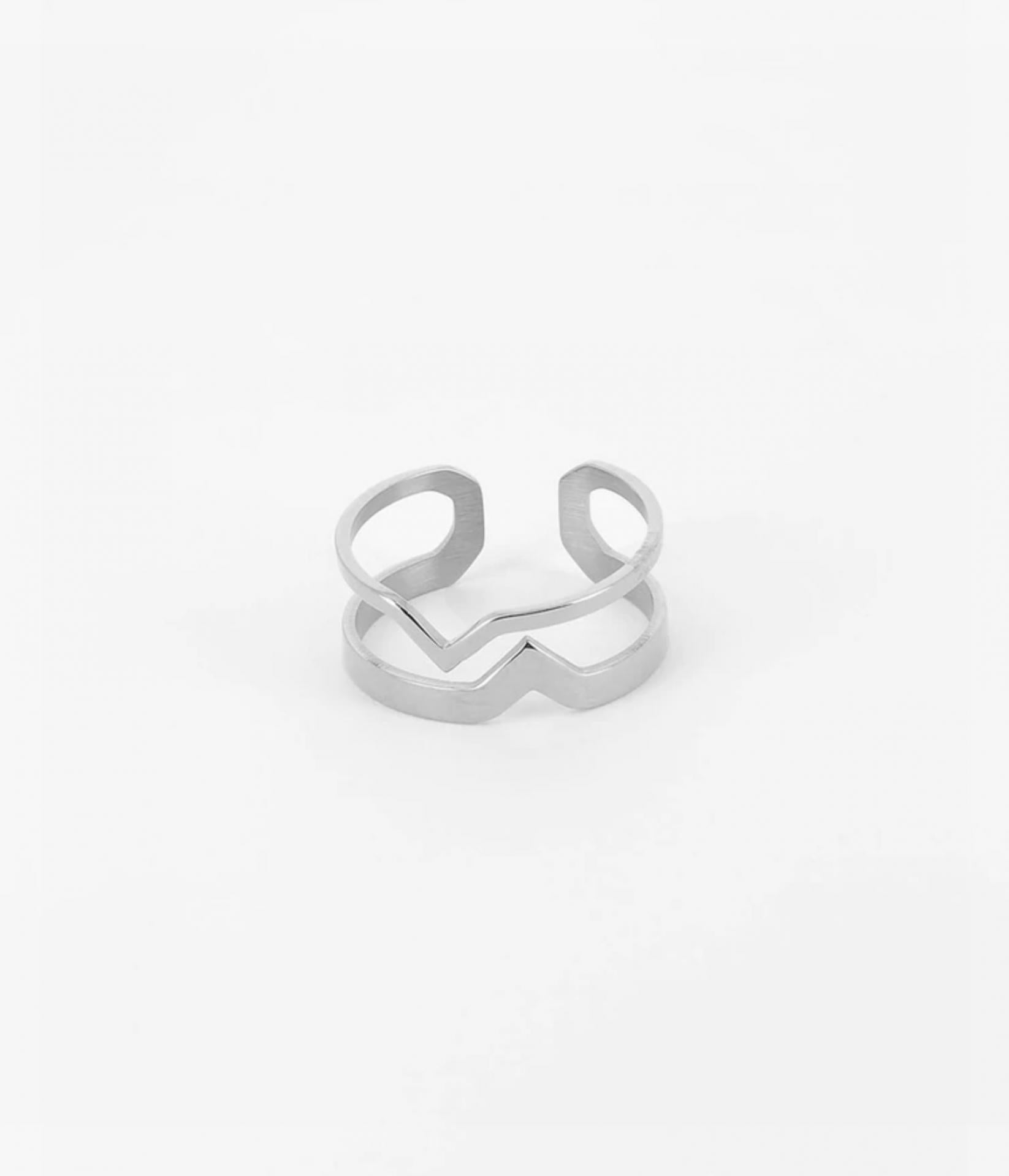Zag Bijoux Ring Wave Silber