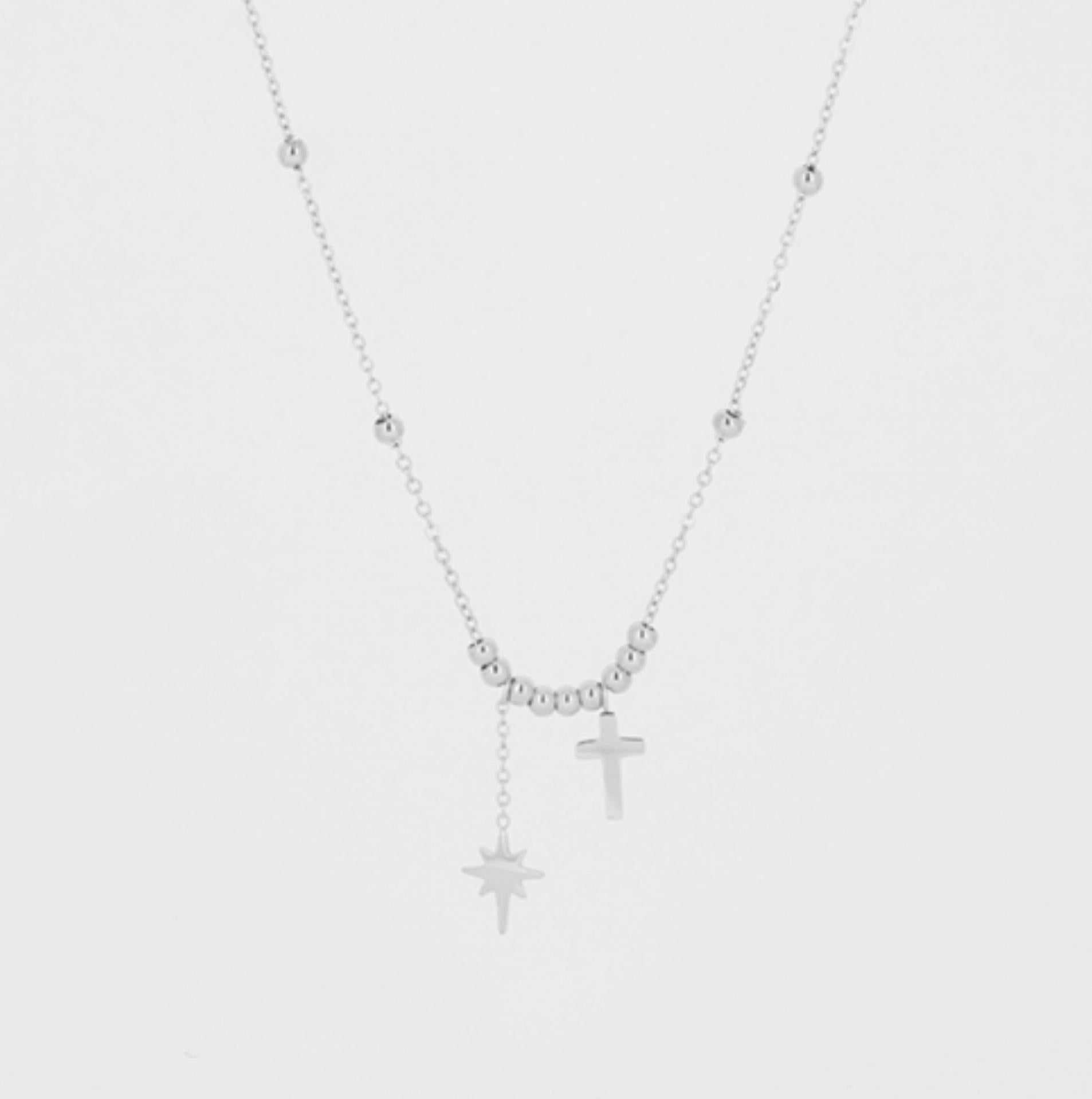 Zag Bijoux Halskette Silber Kreuz/Stern