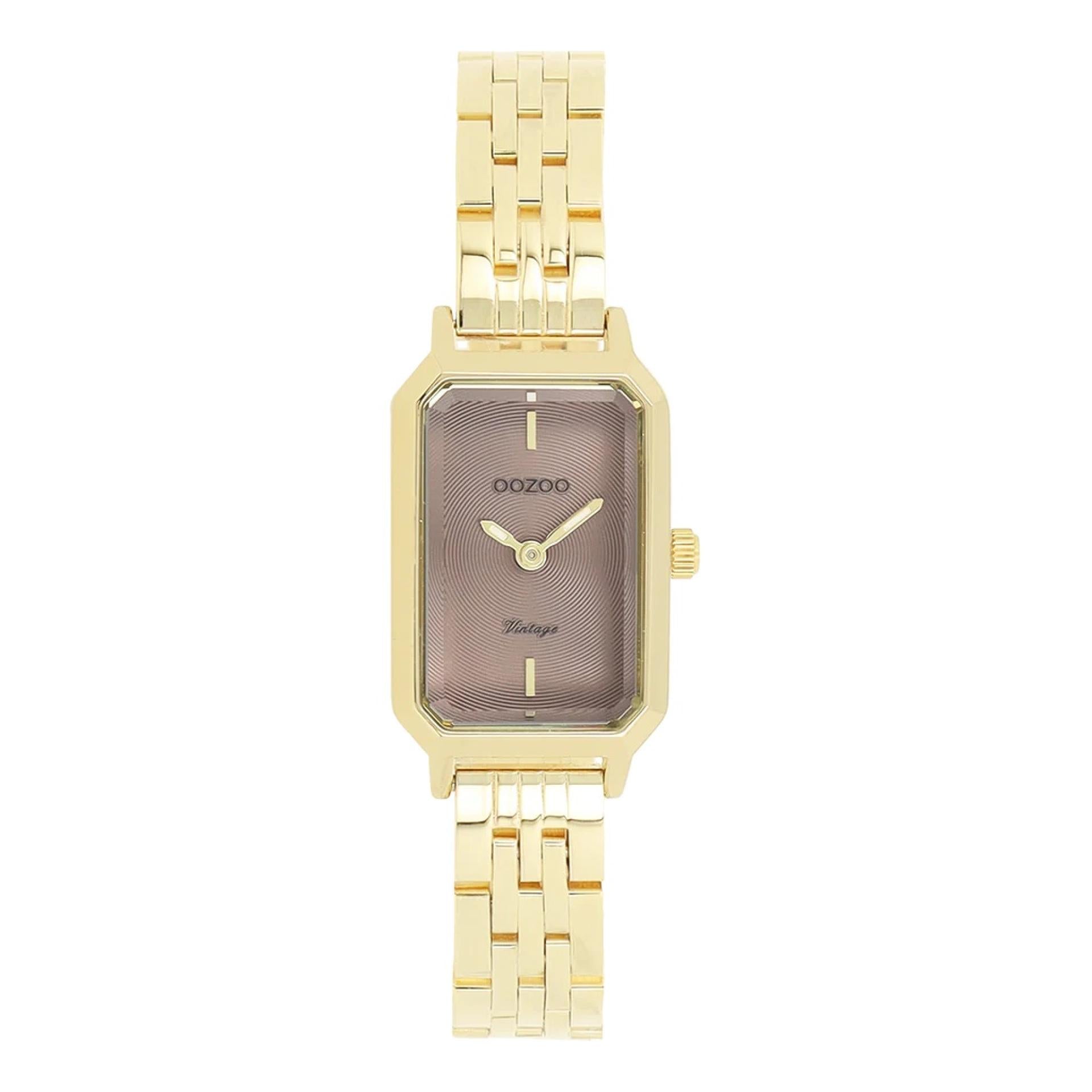 Oozoo Vintage Damenuhr Small Neu gold Steel taupe 24x28mm