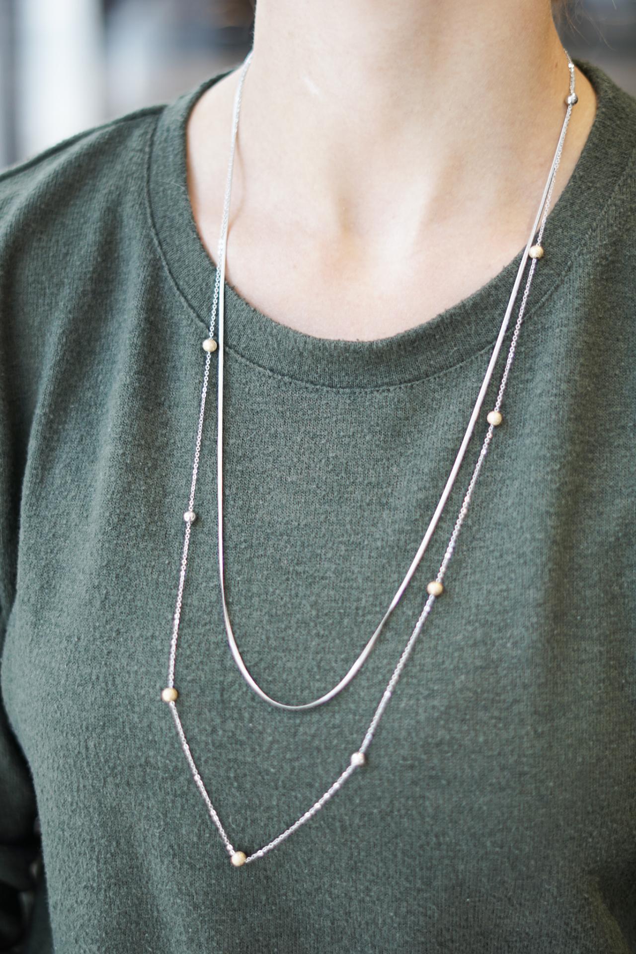 Halskette doppelt Silber Gold