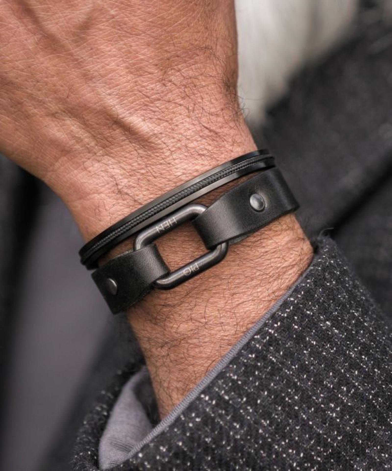 Pig&Hen Limp Lee Armband Schwarz - Größe: M/L