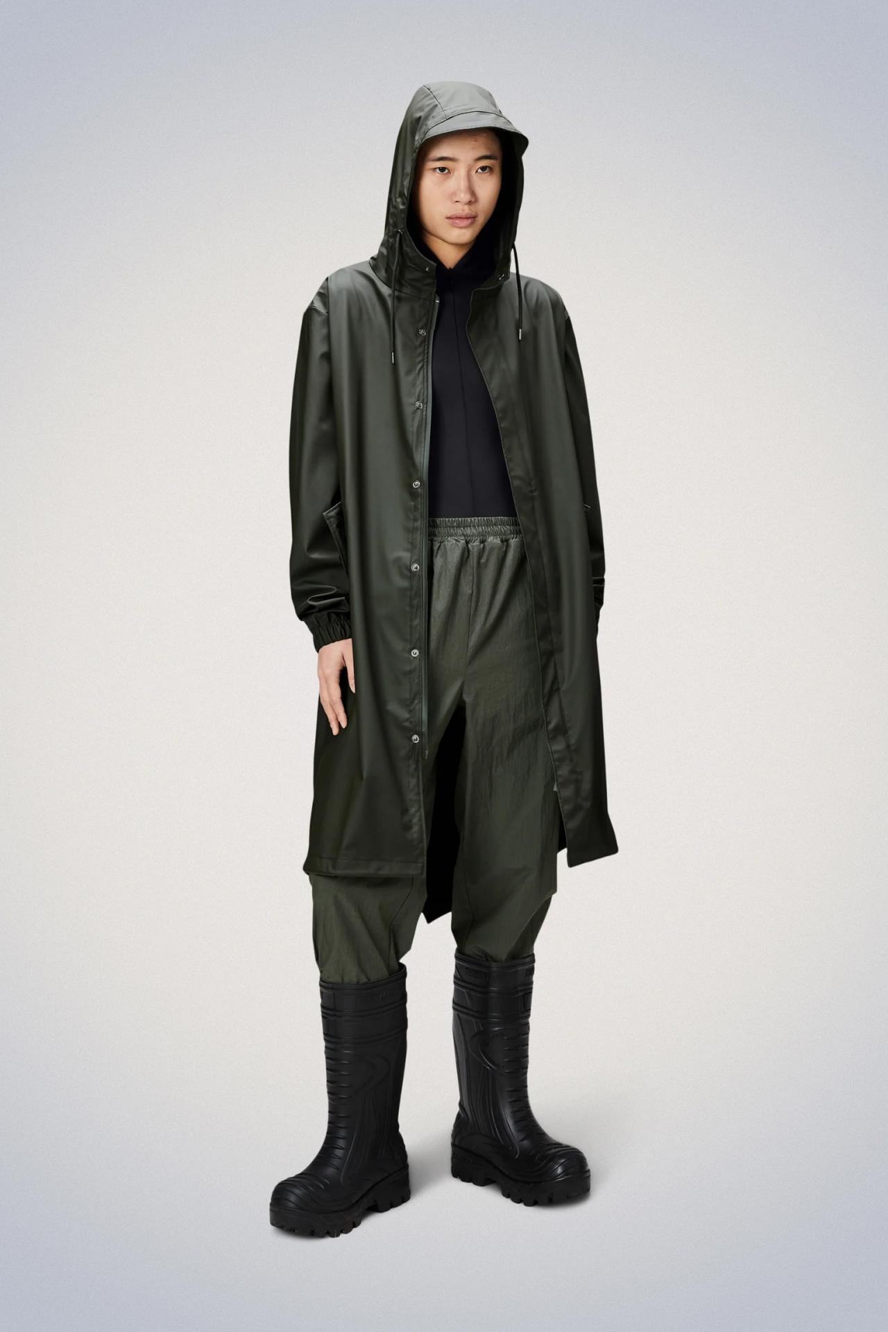 Rains Fishtail Parka Regenjacke - Farbe: Green - Variante: XL