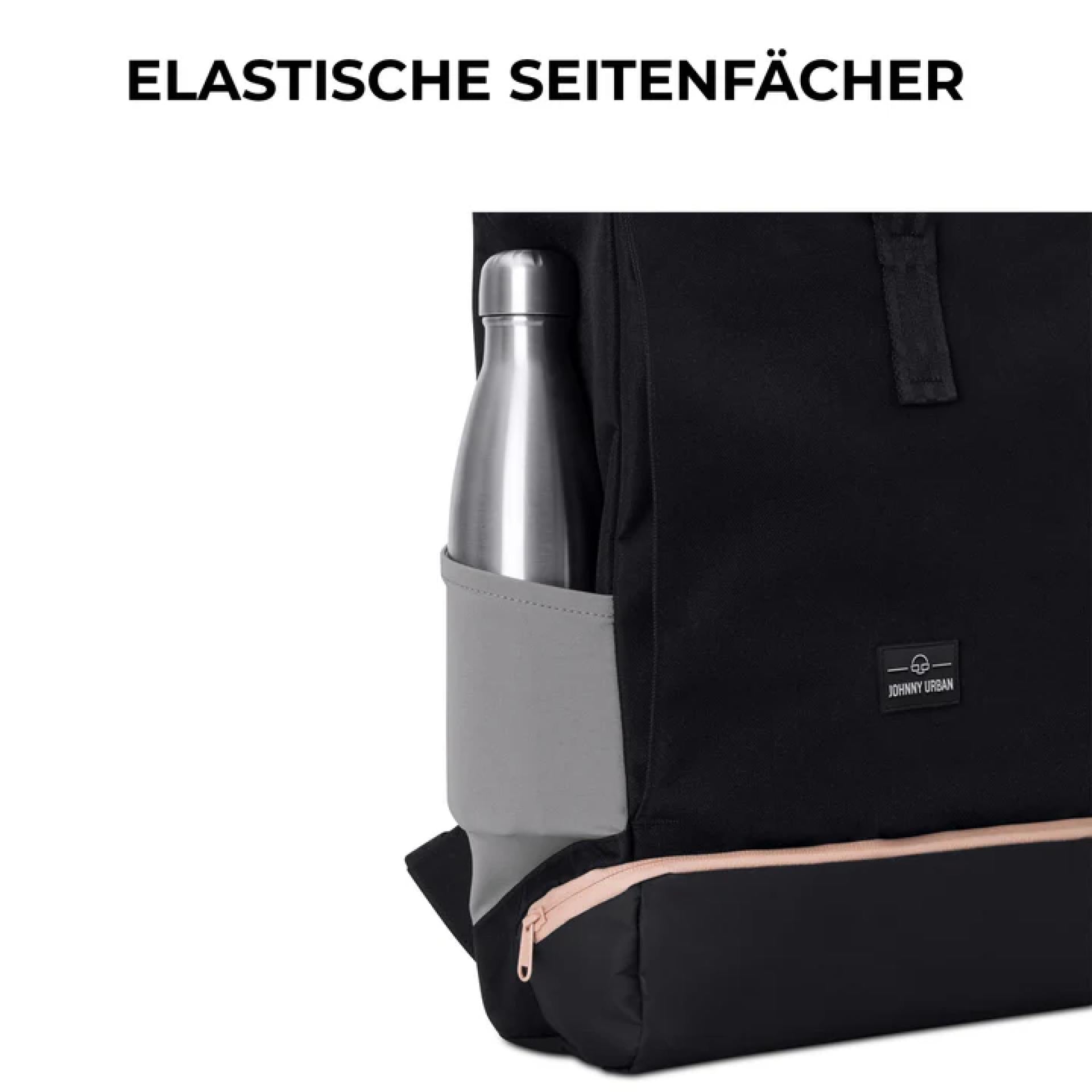 Johnny Urban Allen Medium Rucksack Schwarz-Rosa