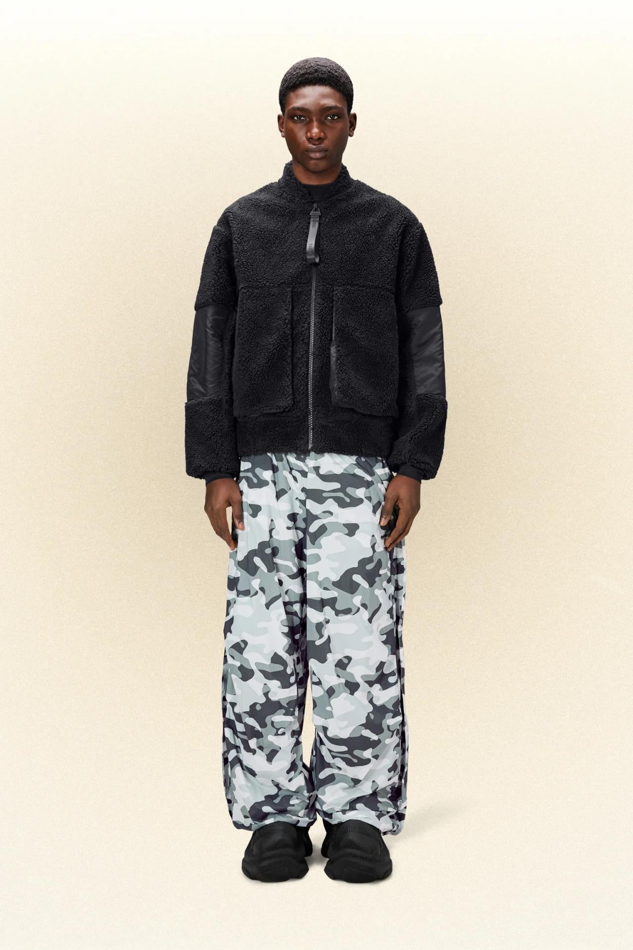 Rains Kofu Fleece Bomber Jacket - Größe L - Variante: Black