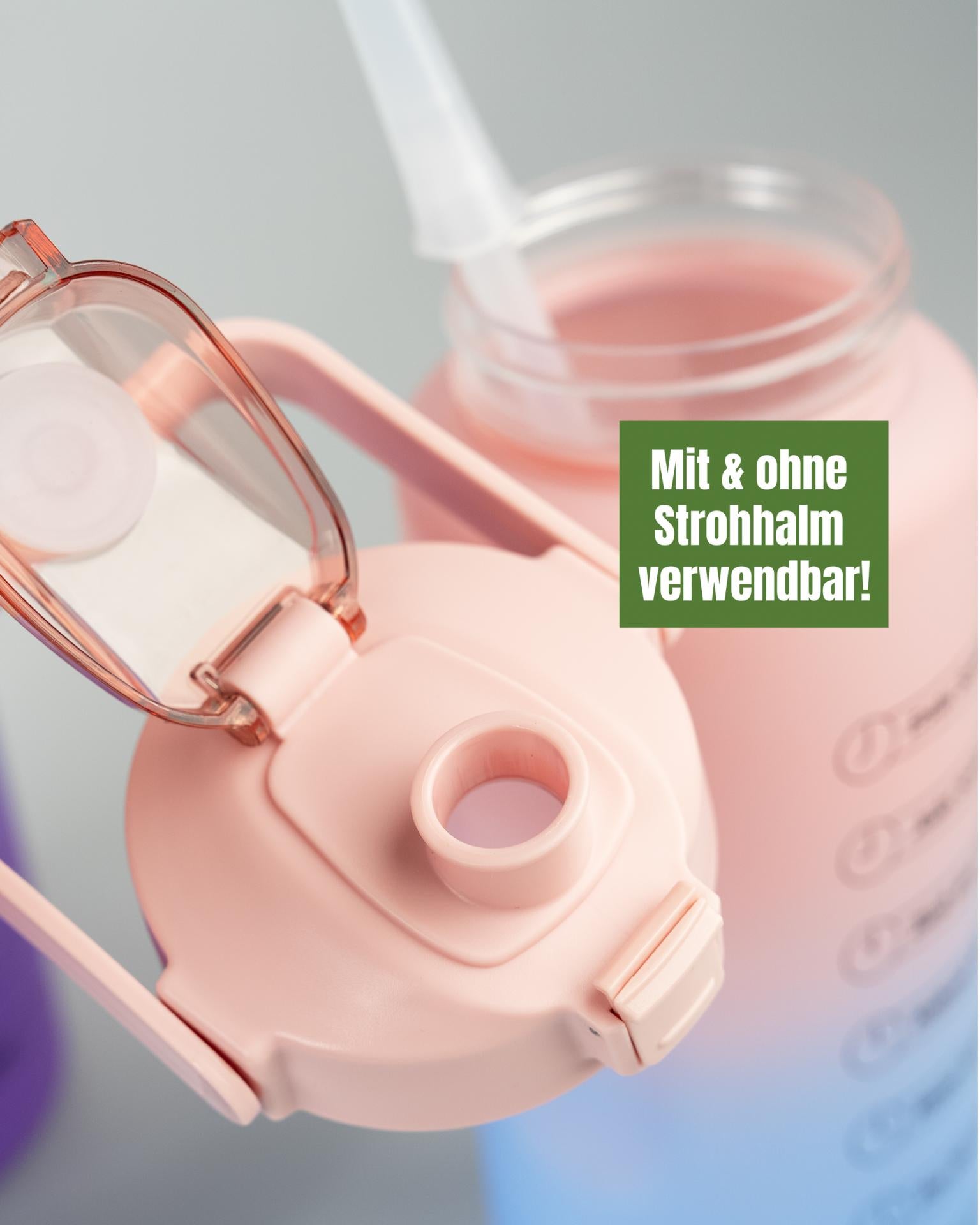 Motiwater Trinkflasche 2 L Rosa / Blau