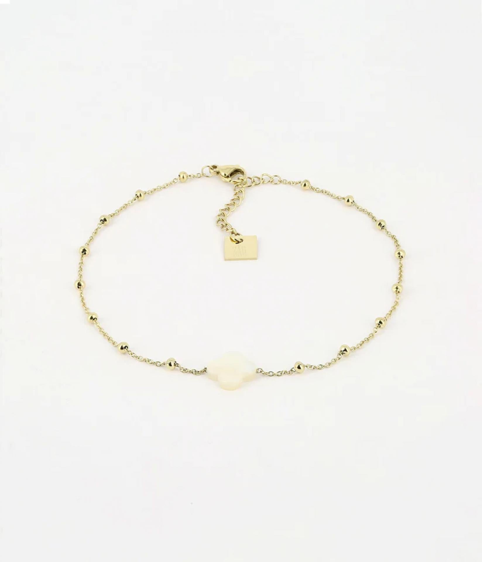 Zag Bijoux ANKLE SHORT STEEL Nacre blanche 21+3cm - Variante: gold