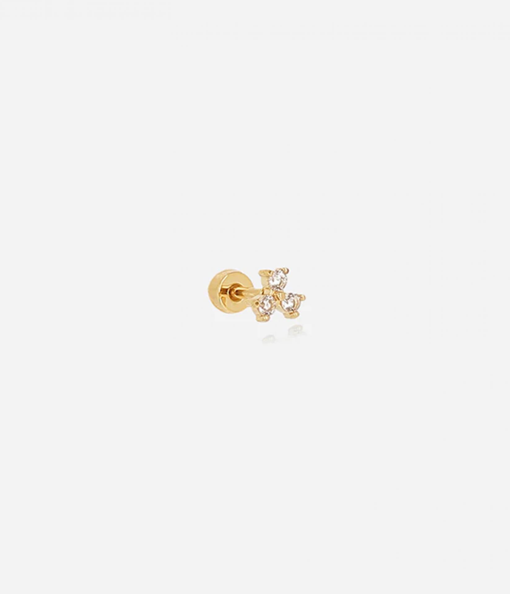 Zag Bijoux einzel Piercing Edelstahl 18kVergoldet