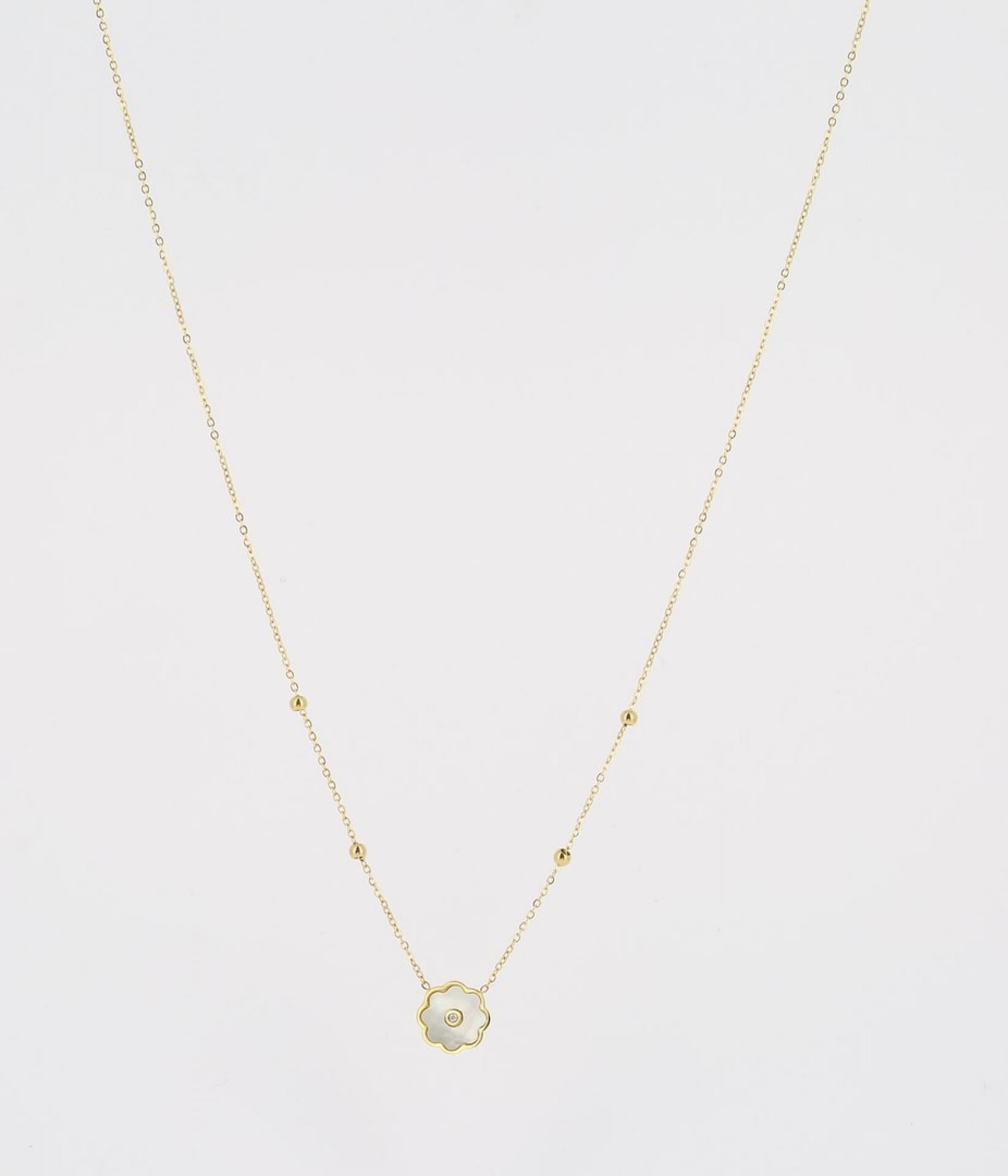 Zag Bijoux Kette Fleur gold/Perlmutt/Zirkoniensteine