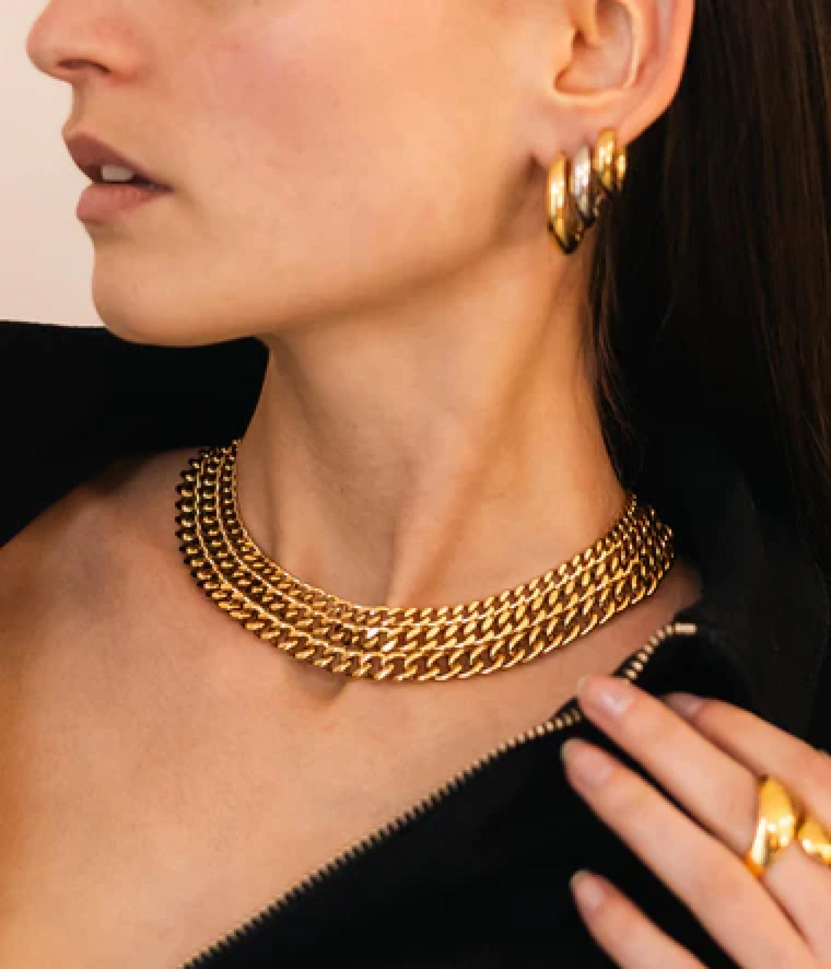 Zag Bijoux Kette Nefertiti Vergoldeter Stahl 38+5cm