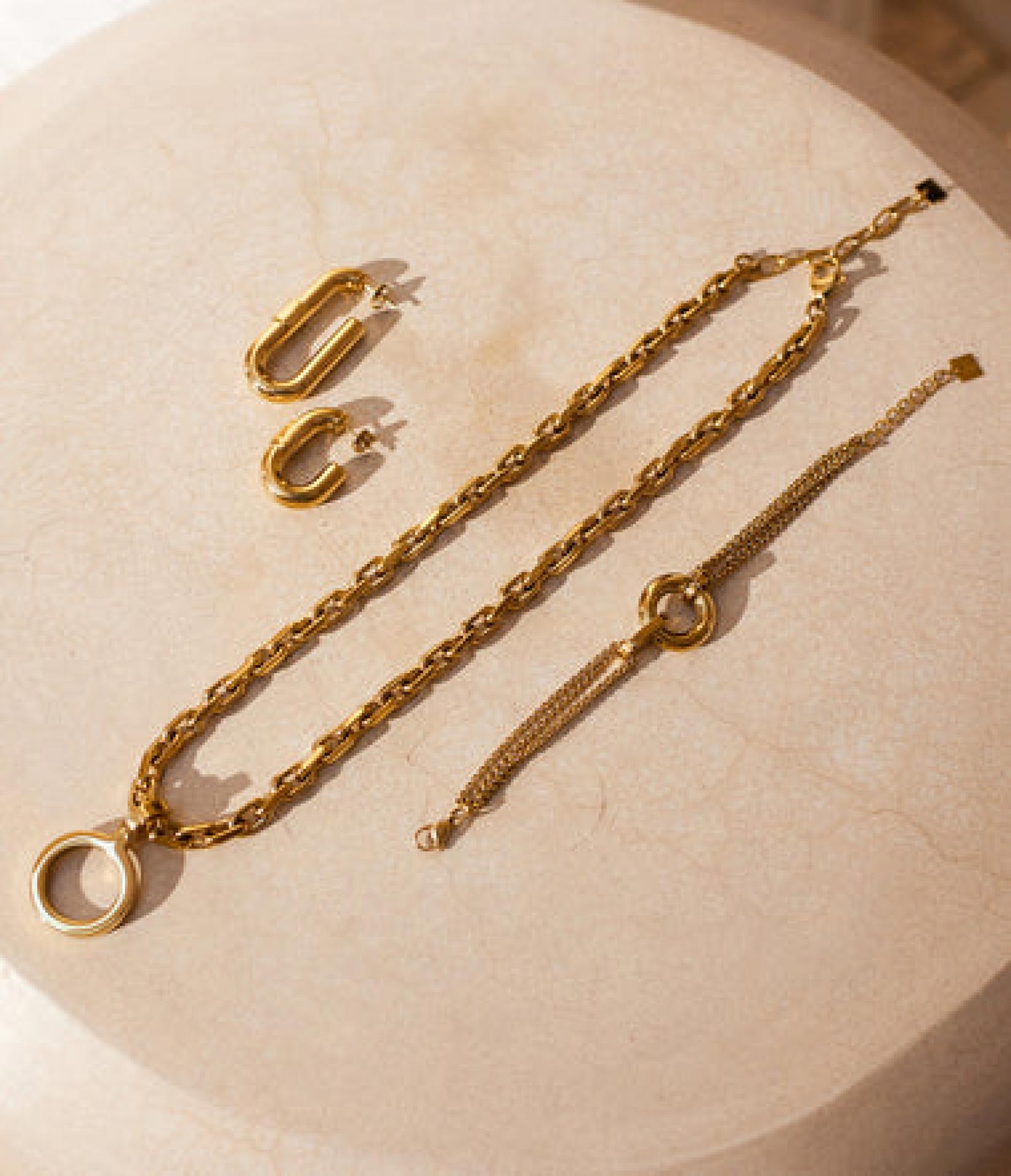 Zag Bijoux Kette Media Vergoldeter Stahl 46+5cm