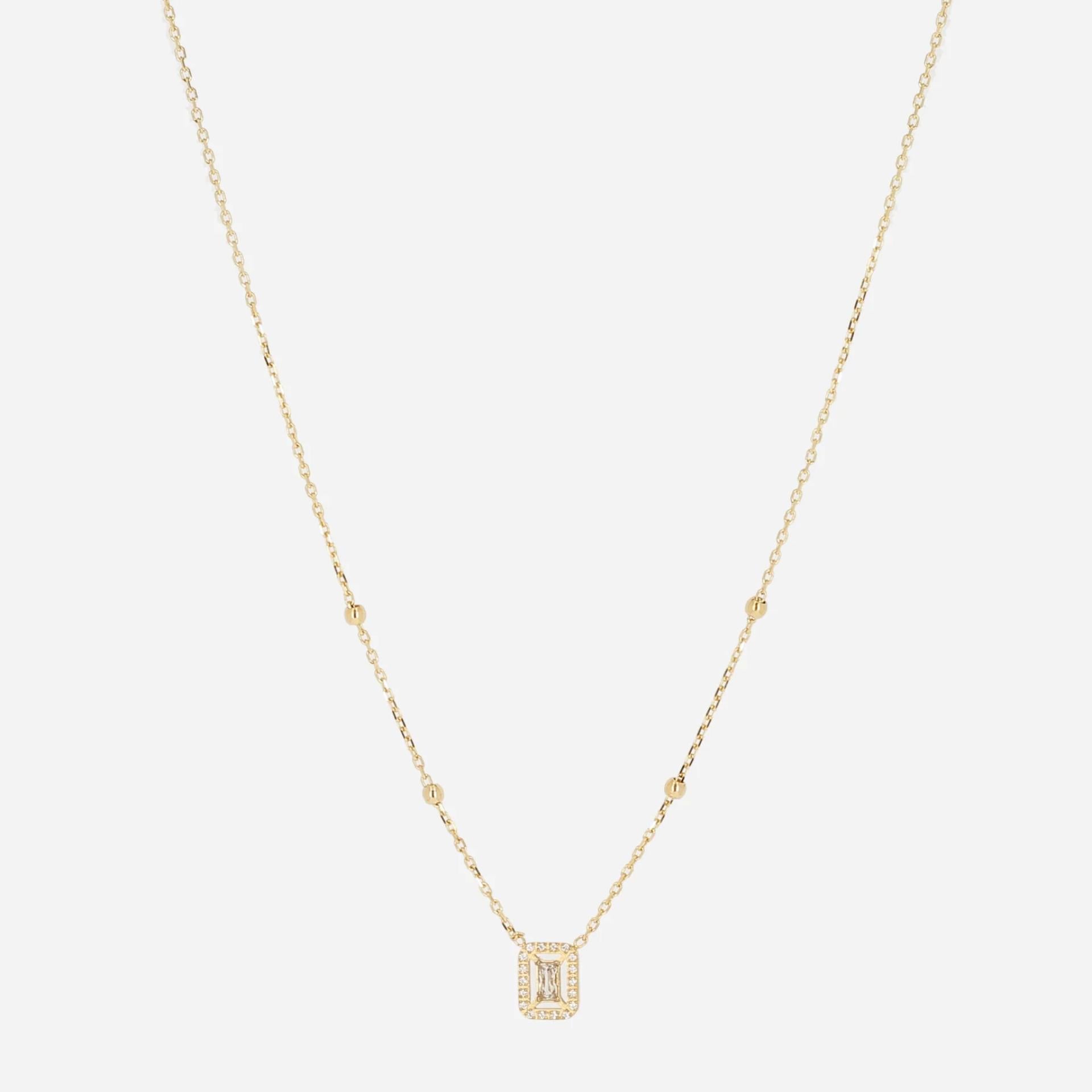 Zag Bijoux Kette COURT Vergoldeter Stahl zirconium sertis 38+5cm