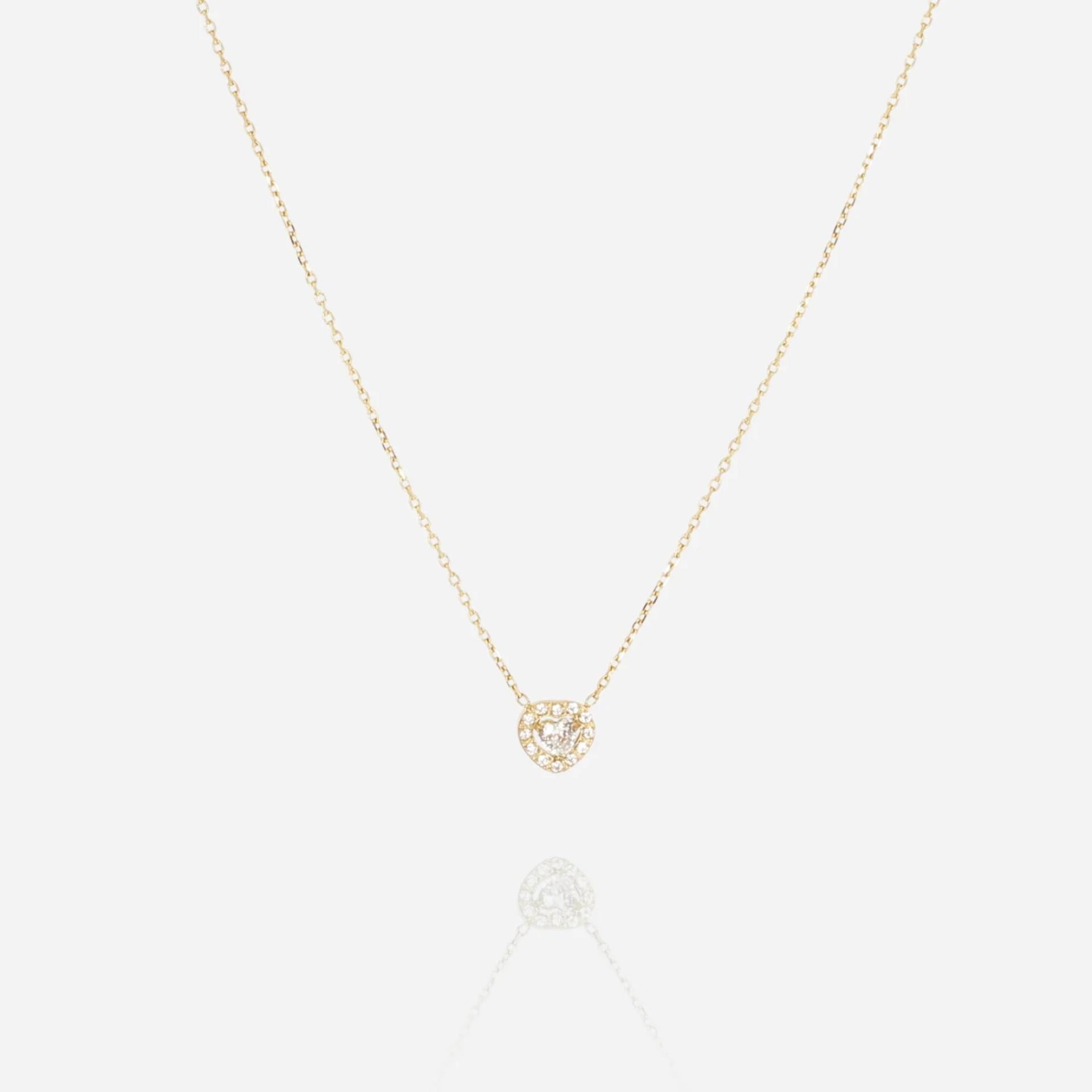 Zag Bijoux Halskette Leonore Herz Edelstahl 20k vergoldet zirconium