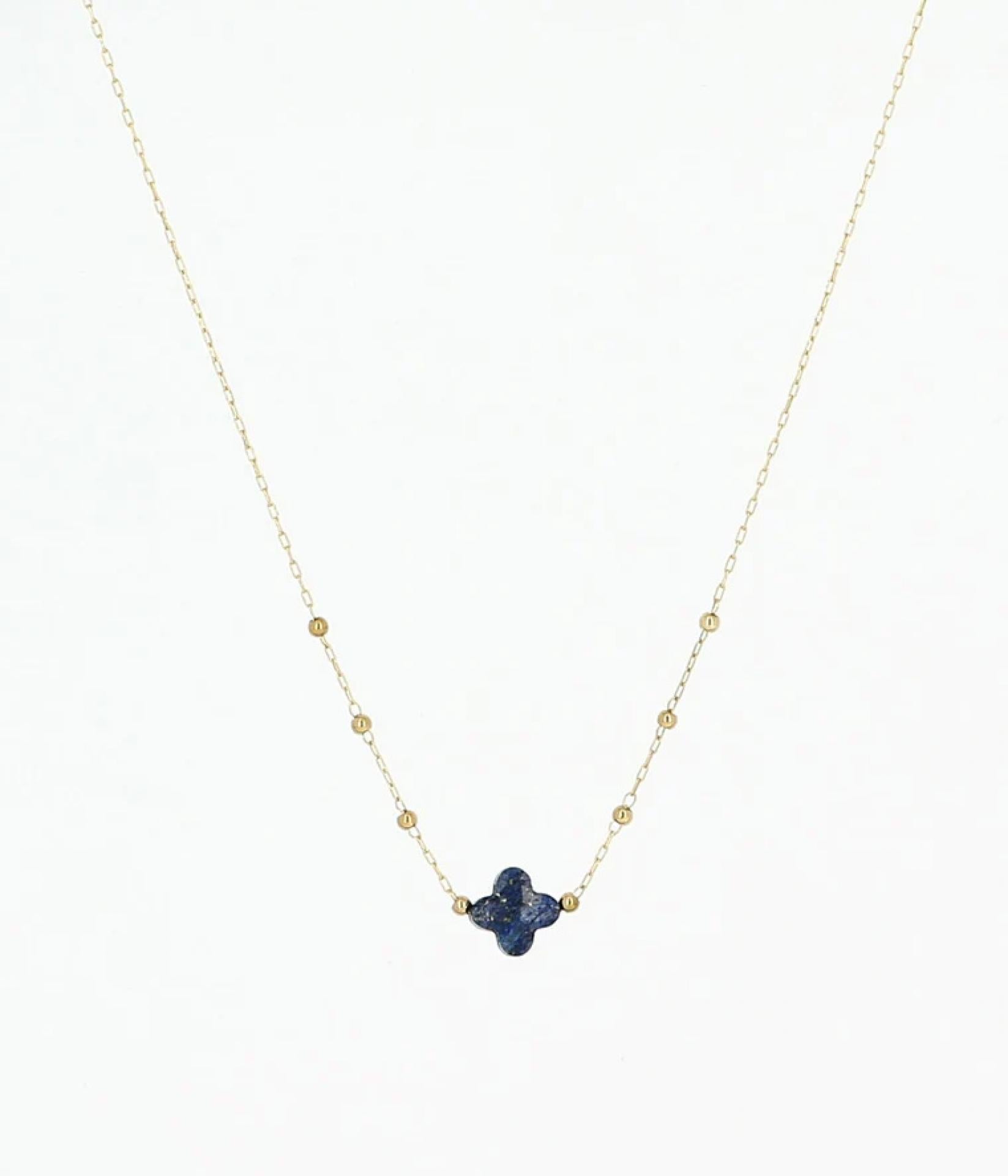 Zag Bijoux Halskette SHORT GOLDEN STEEL Malachite 38CM+5 Velasquez - Variante: dunkelblauer Lapislazuli