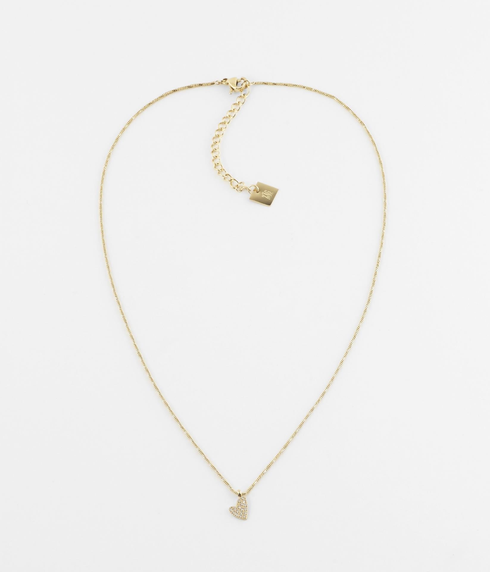 ZAG Bijoux Halskette Herz Anhänger mit Steinen Gold 