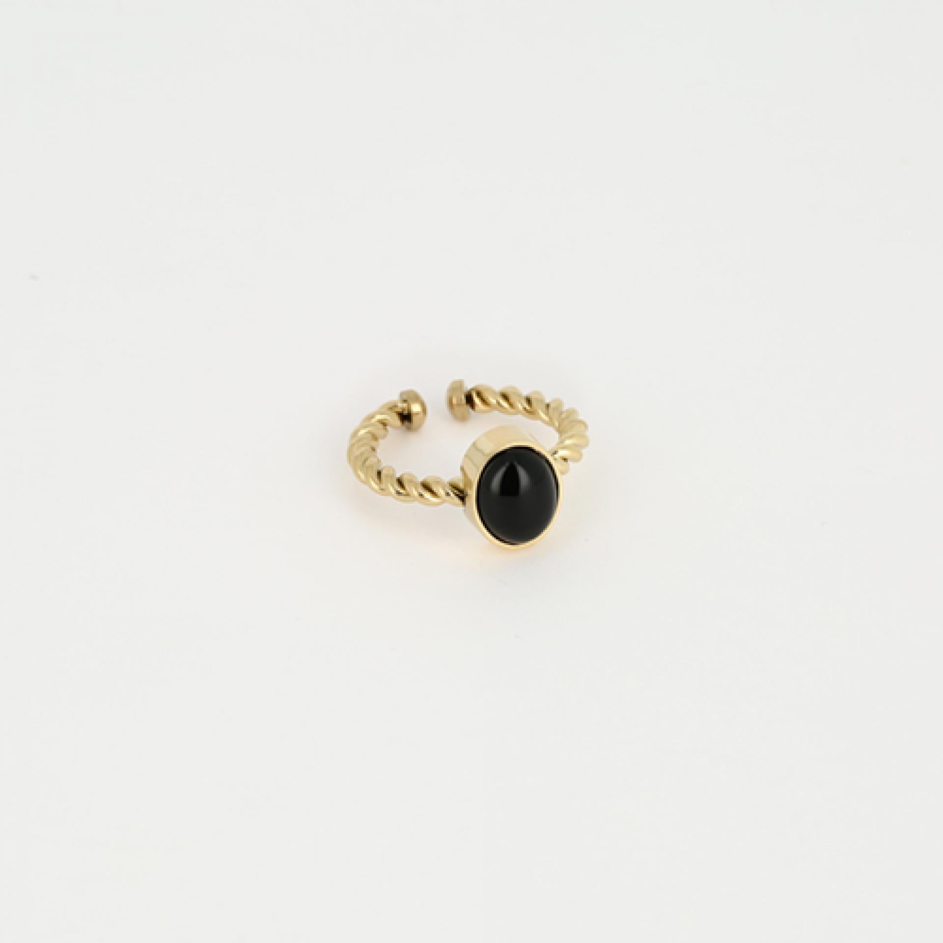 Zag Bijoux Ring Jordanna gold/schwarze Onyx