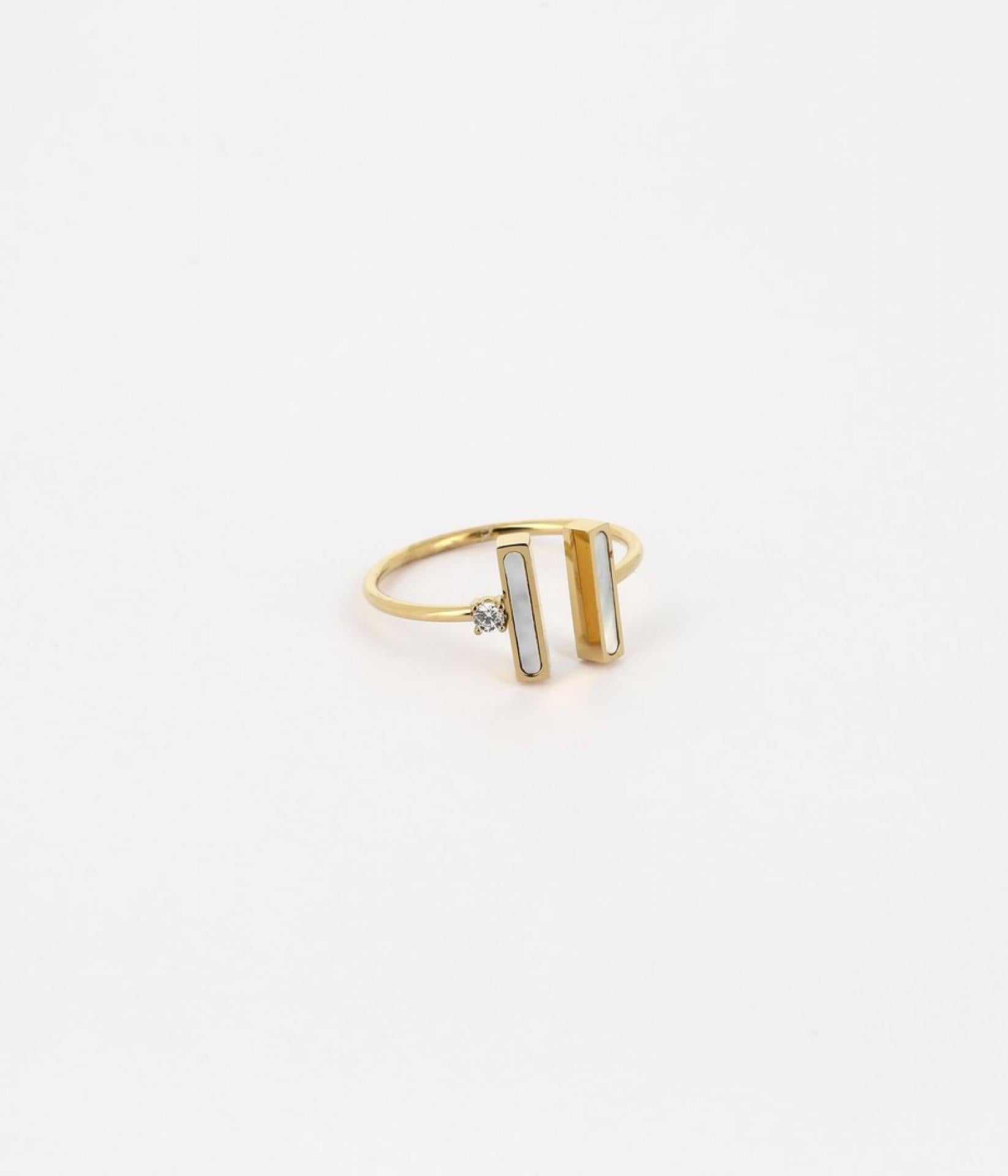Zag Bijoux Ring gold/Perlmutt/Zirkoniensteine