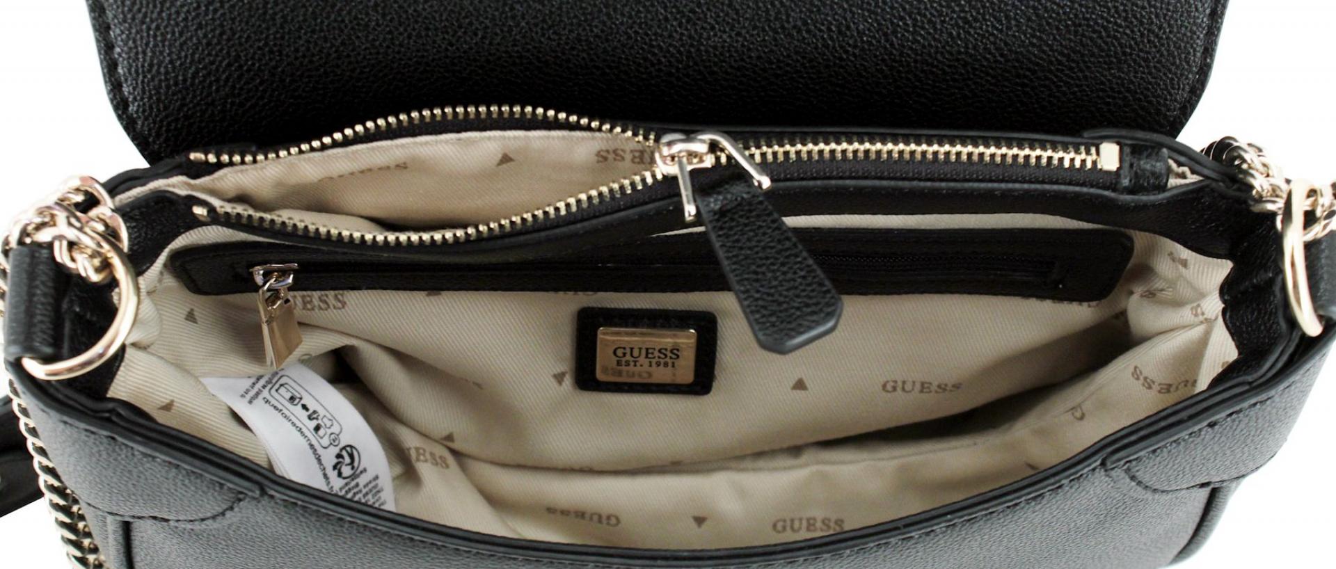 Guess Fedora Flap Schultertasche Schwarz