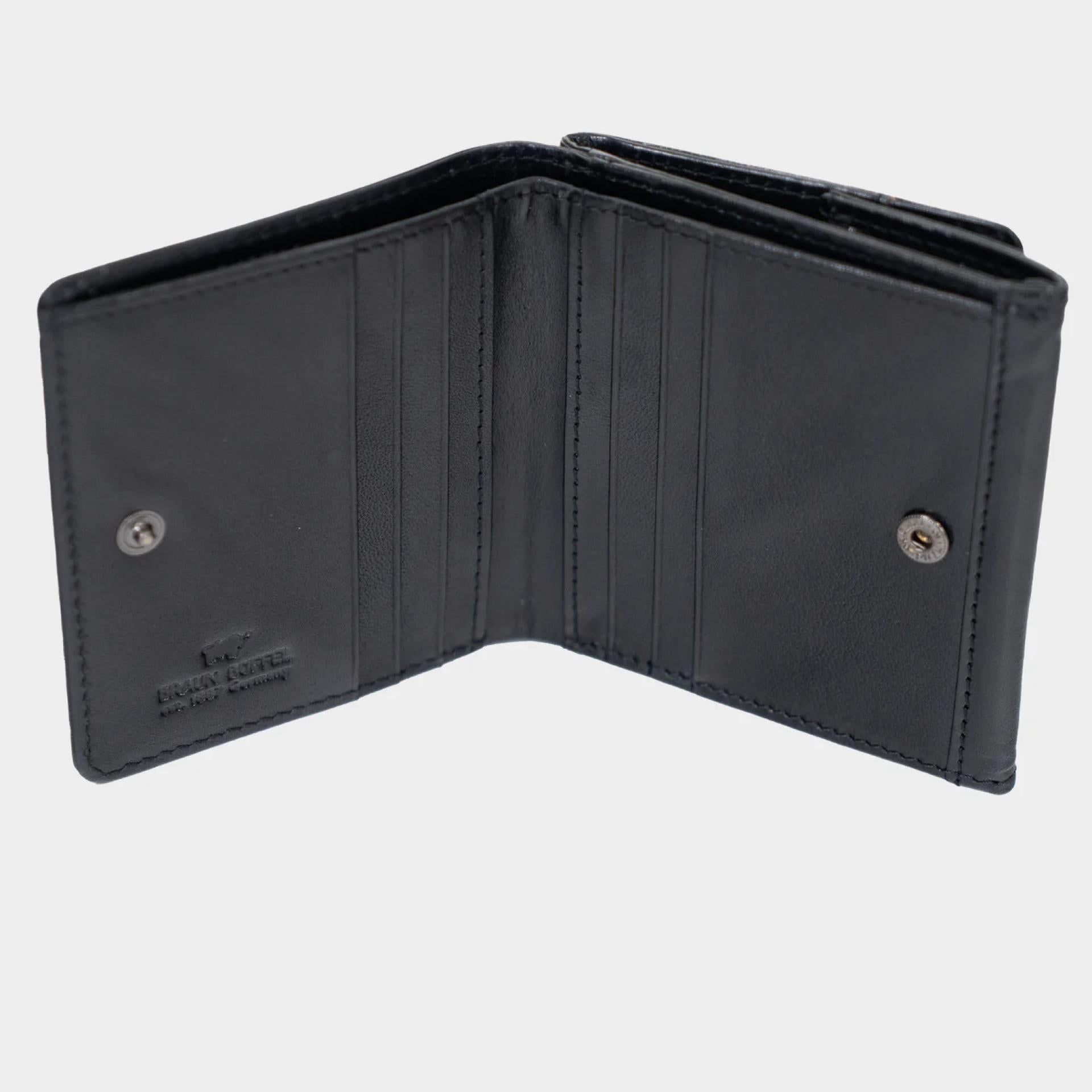 Braun Büffel COUNTRY Rindleder Geldbörse 6CS Wiener Schachtel 10 cm x 9,5 cm x 2 cm schwarz