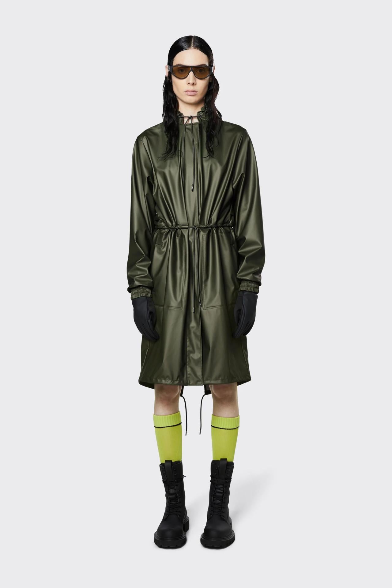 Rains Winter Jacke S String W Parka Evergreen
