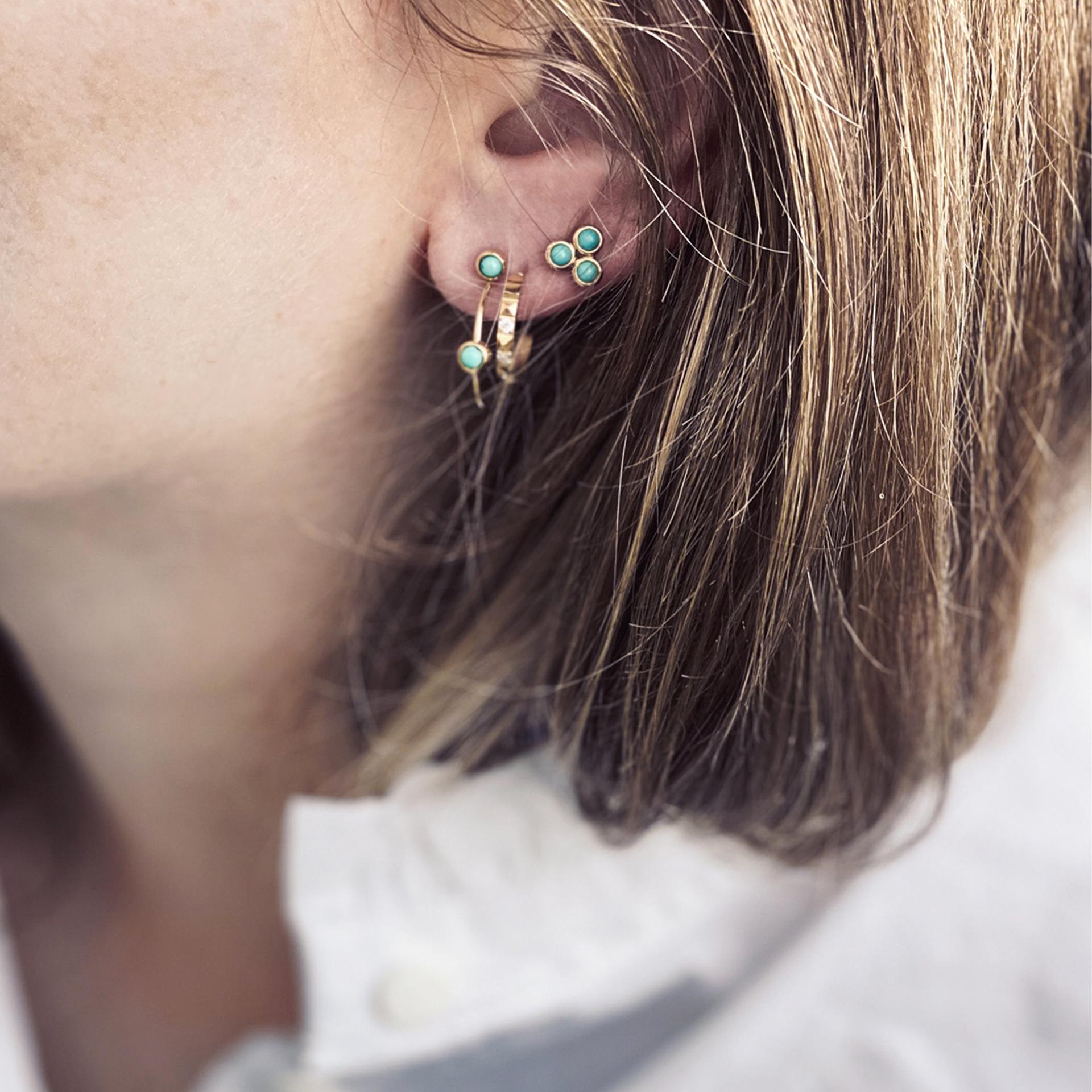 Zag Bijoux BOUCLES D OREILLES-EARRING - DORE blanc - gold white