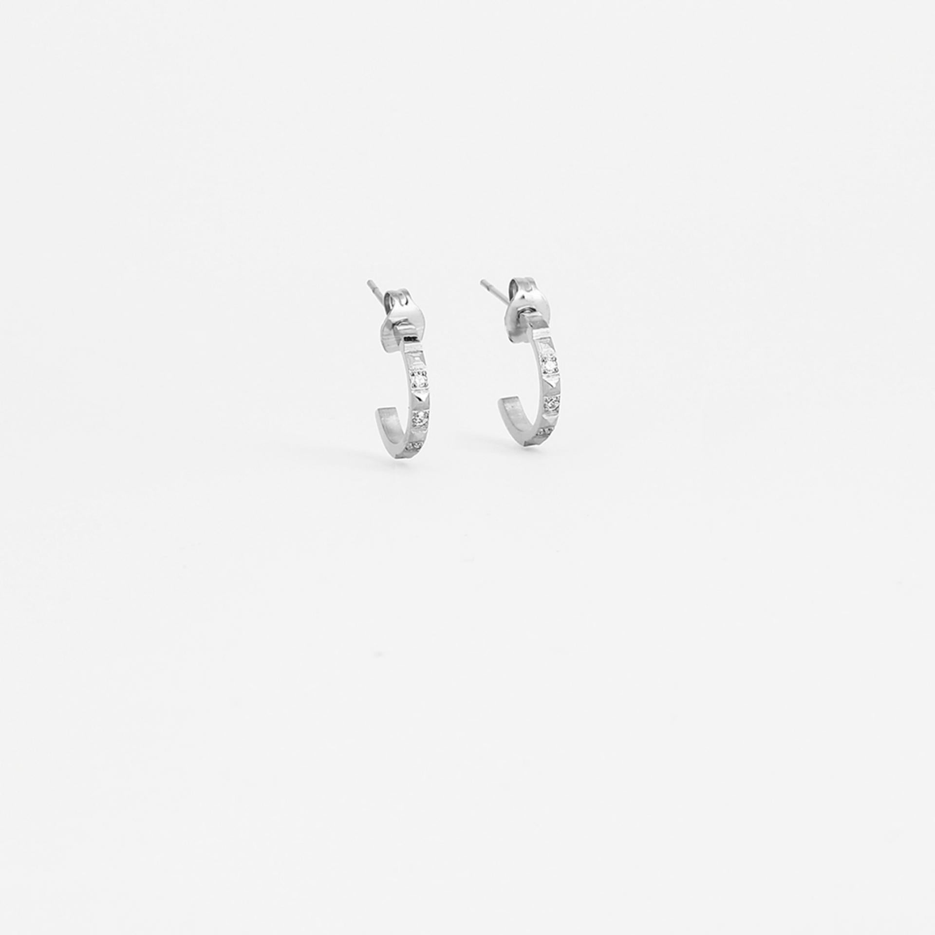 Zag Bijoux BOUCLES D OREILLES-EARRING - ACIER blanc - steel white